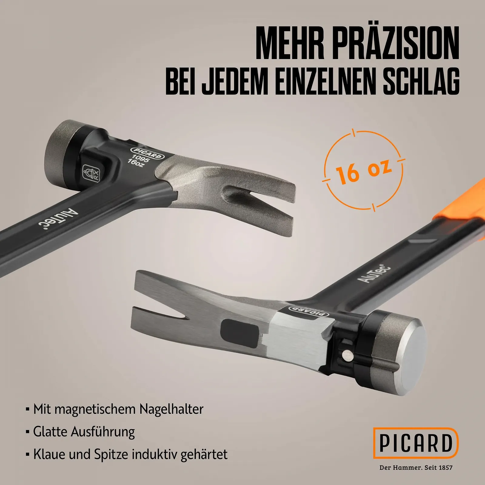 Молоток кровельщика Picard AluTec 1095 780 г 405 мм, фото №3