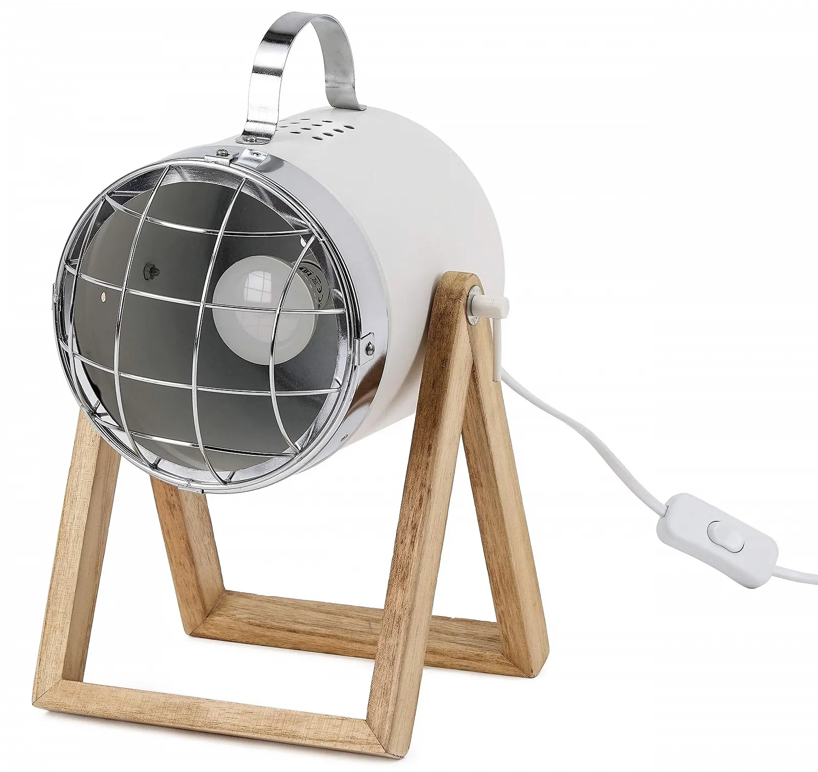 Настільна лампа BRUBAKER Industrial 42 см дерев'яна основа комплект 2 шт Біла, фото №2