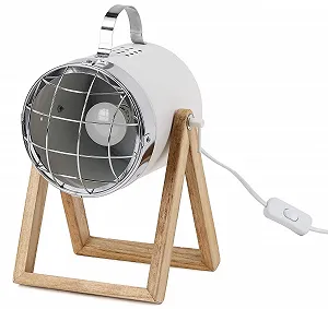 Настільна лампа BRUBAKER Industrial 42 см дерев'яна основа комплект 2 шт Біла synthetic.ua - Фото 1