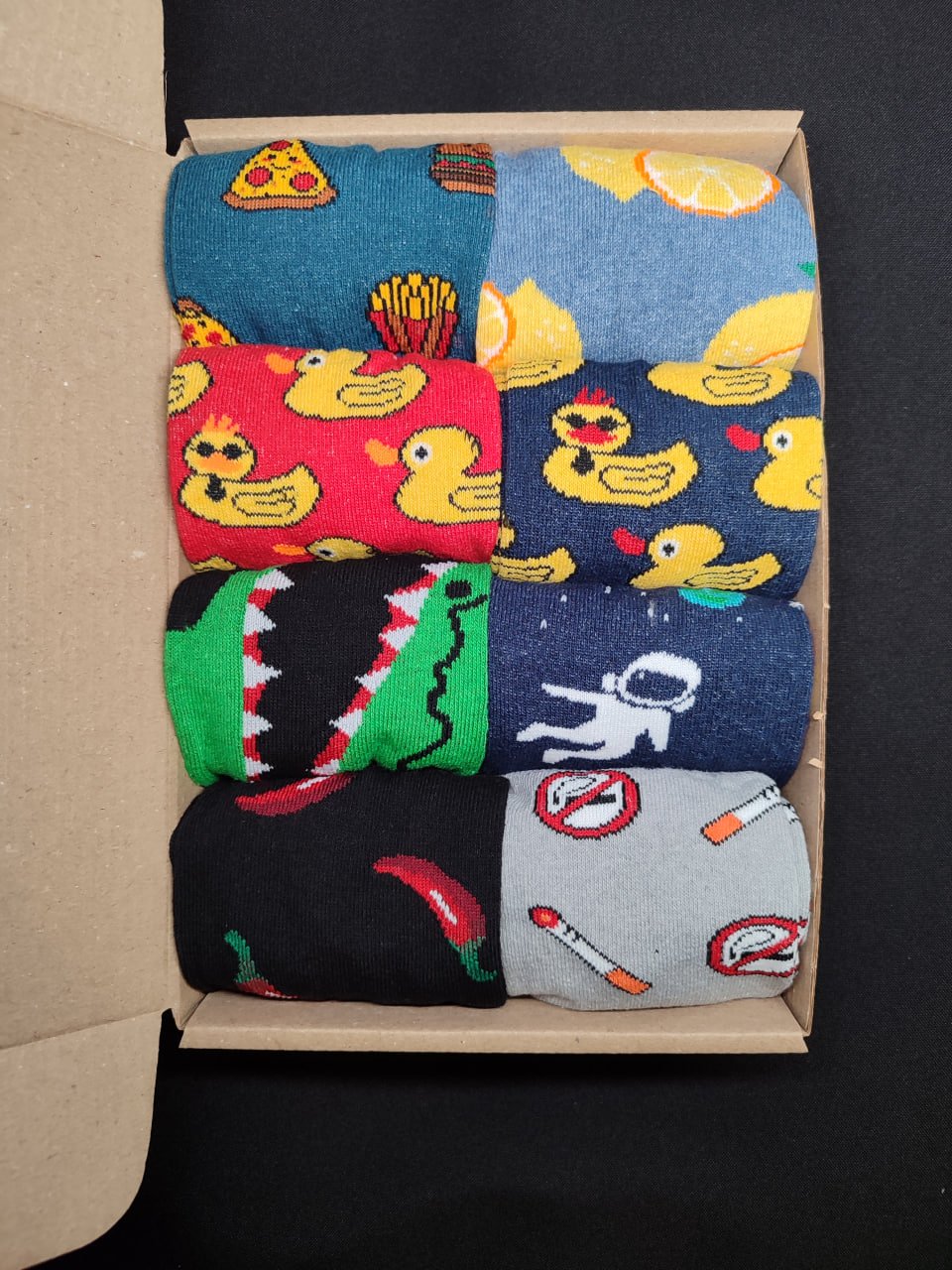 Бокс шкарпеток приколів із принтами «З принтами» 8 шт, фото №1
