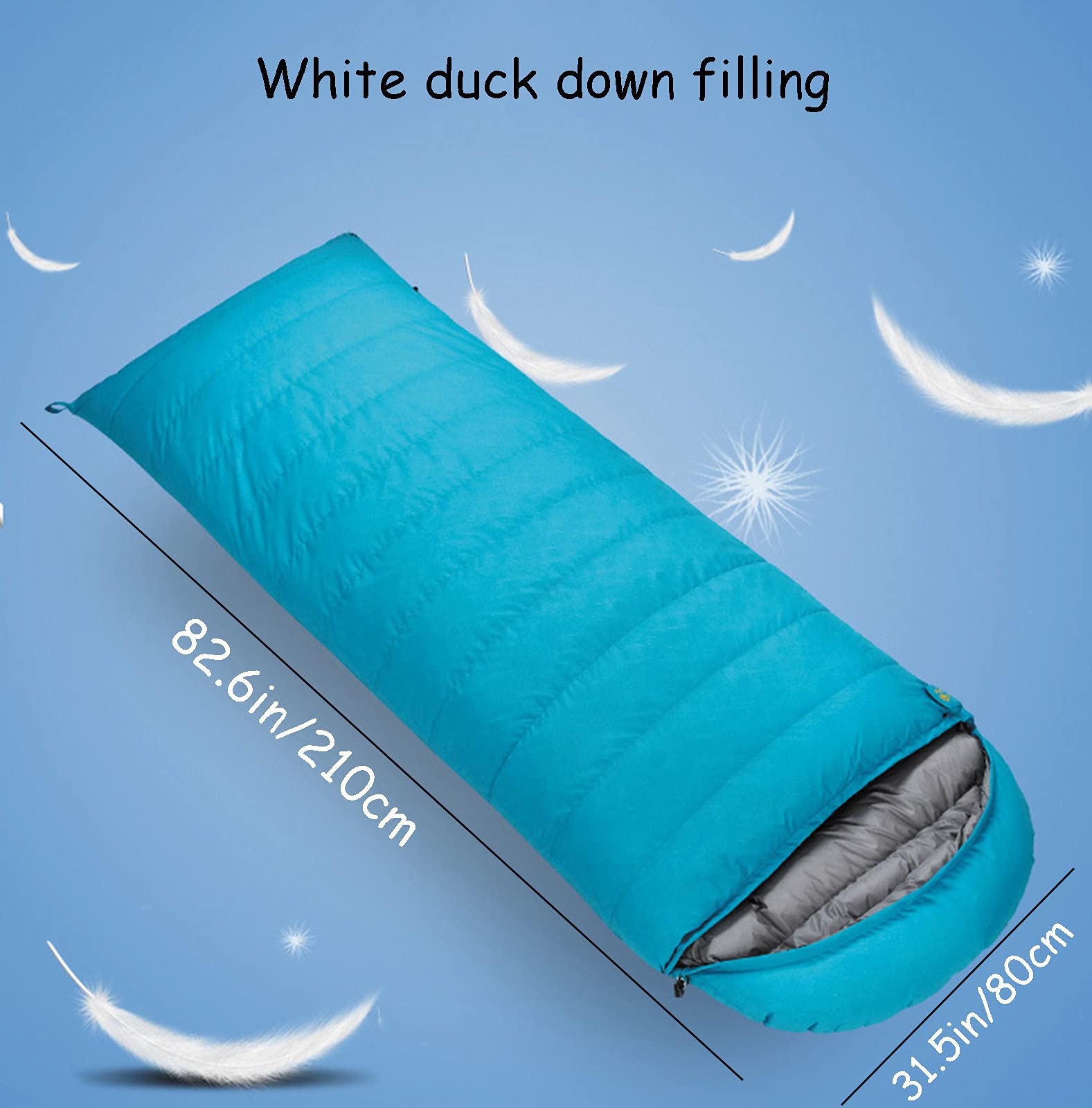 Спальний мішок MYVVKIA для дорослих з білого качиного пуху теплий 4-сезонний, фото №6