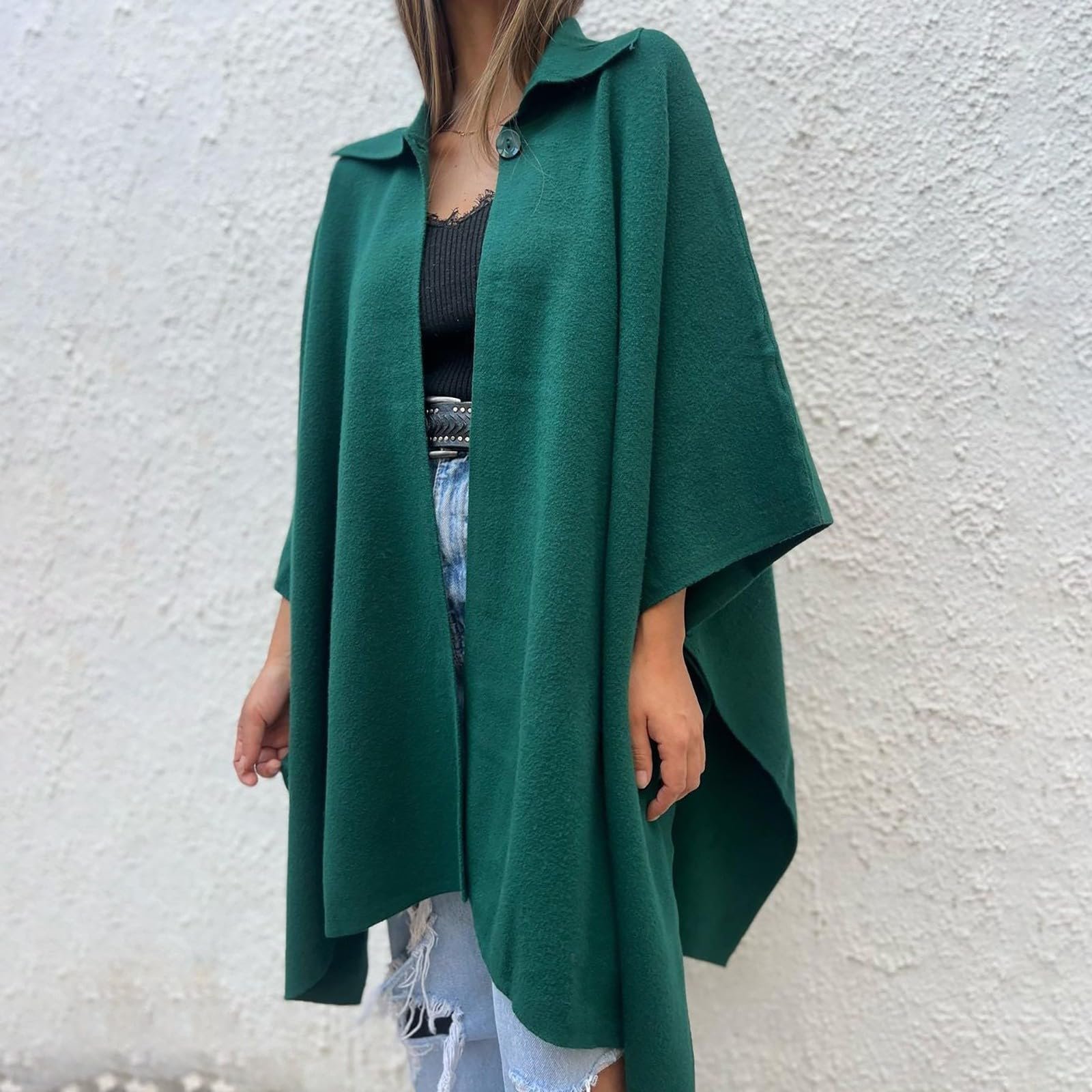 Пальто Generisch Жіноче Зимове Довгий Рукав Двобортне Вовняне Червоний, фото №4