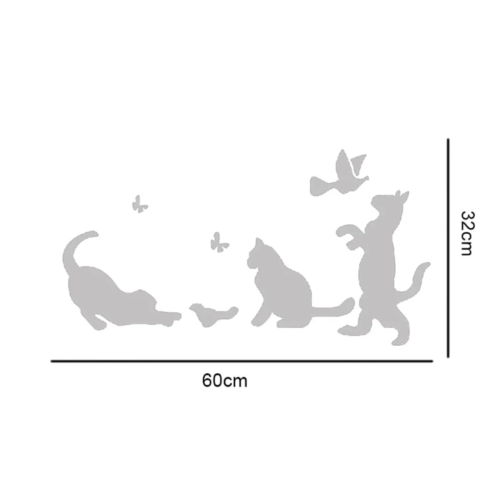 Наклейка на стіну Vosarea Mirror Cat акрилова срібляста, фото №5 Наклейка на стіну Vosarea Mirror Cat акрилова срібляста, фото №5