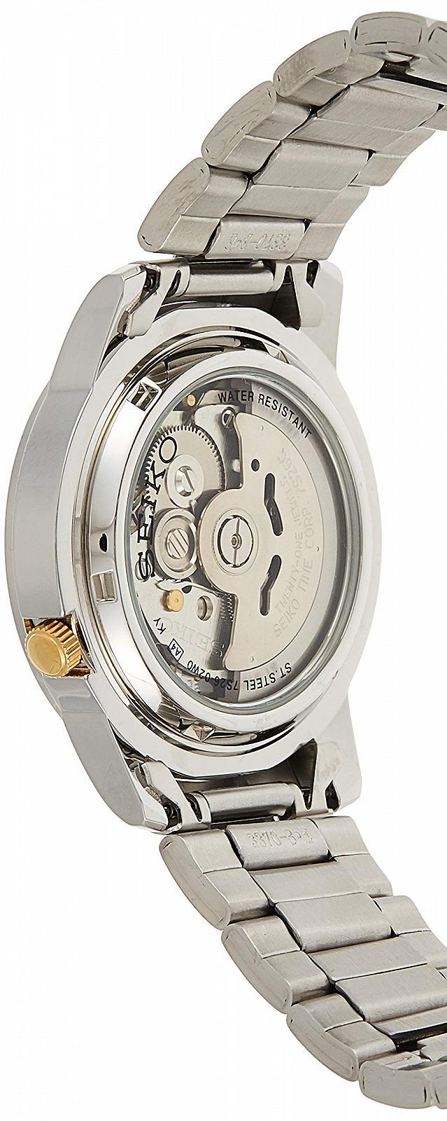 Часы Seiko Мужские SNKK13 Из нержавеющей стали Золотой циферблат, фото №2