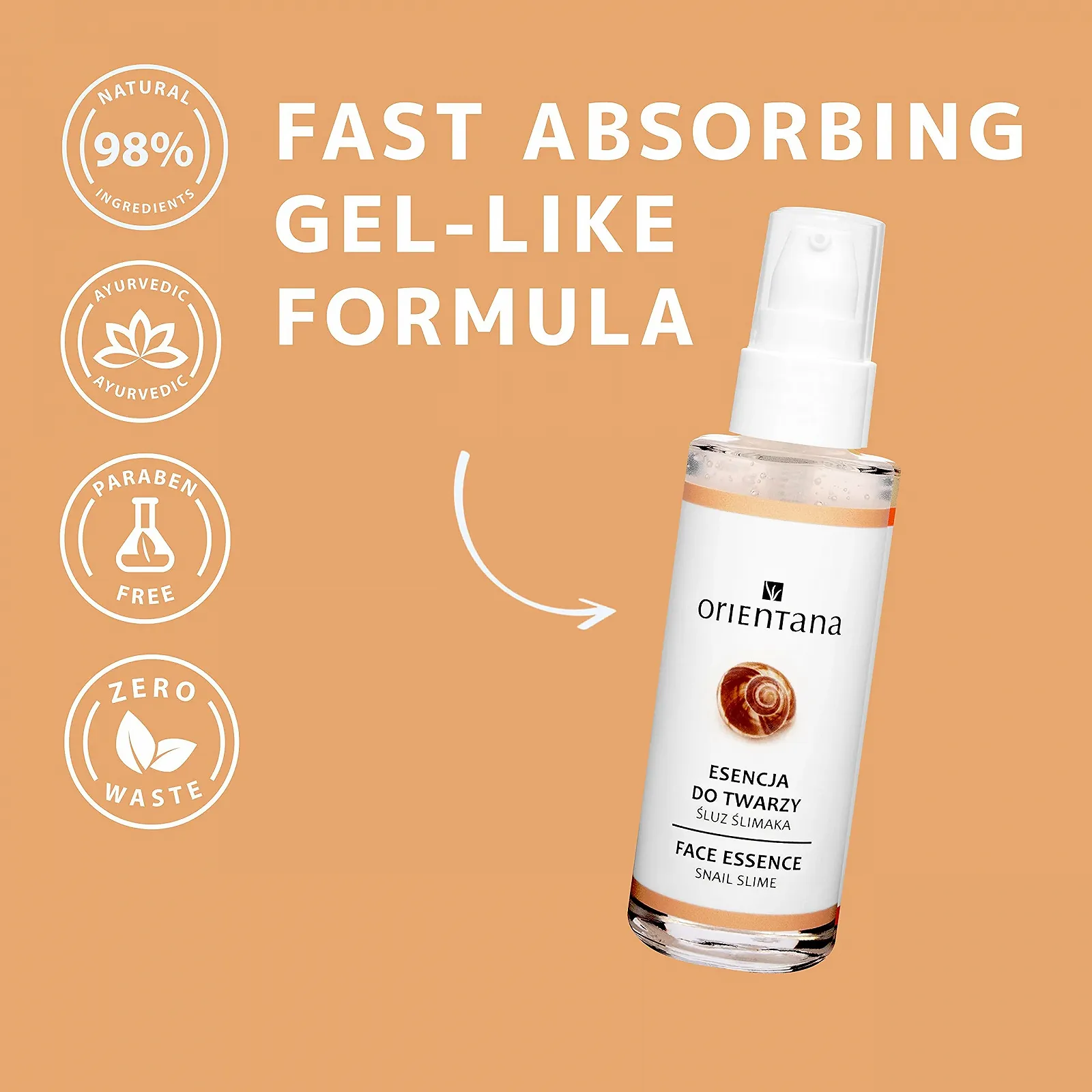 Маска для обличчя Orientana Есенція з високоякісного слизу равлика 98.6% Anti-Ageing & Wrinkle, фото №2