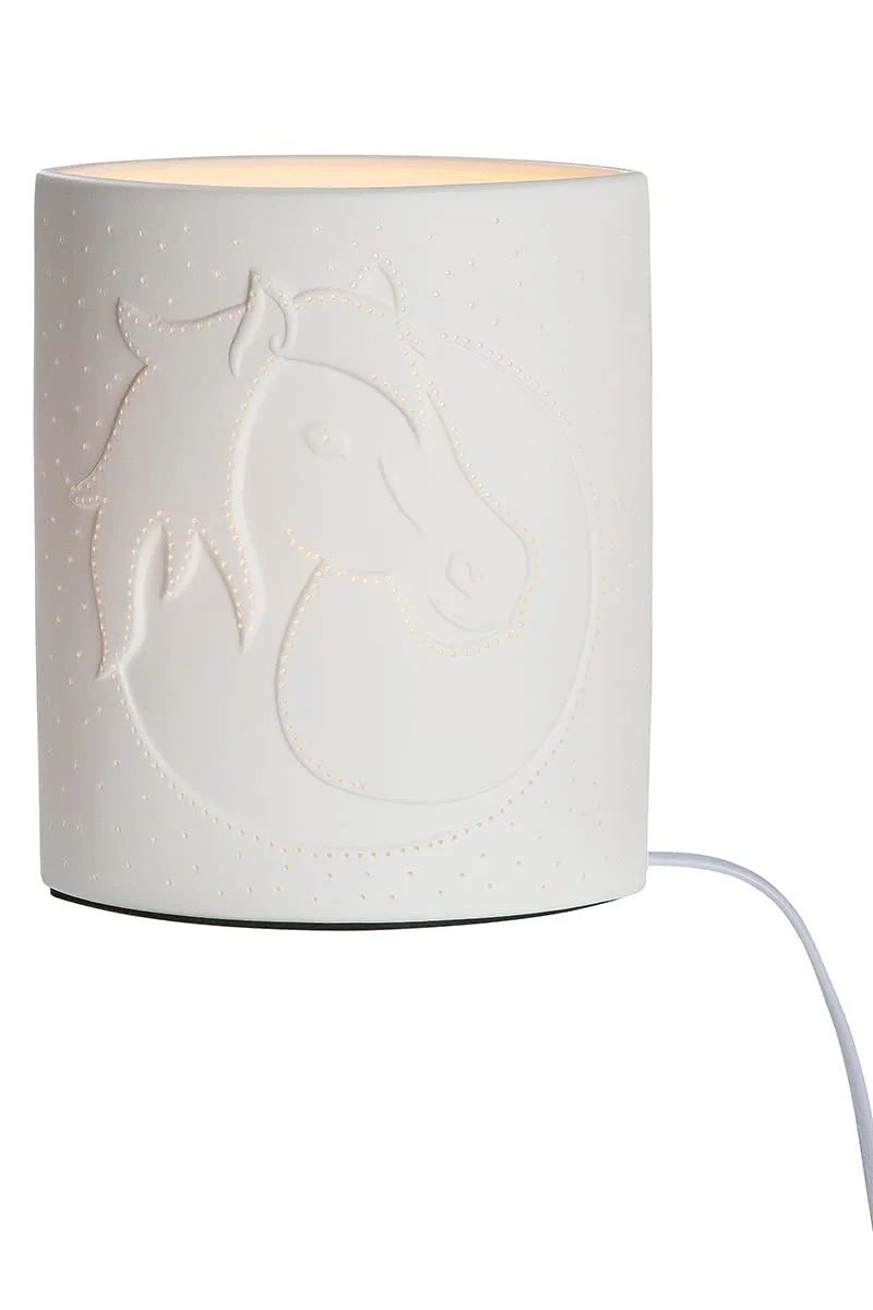 Настільна лампа GILDE Decorative Голова коня Порцеляна Біла E14 40 Вт 20 см, фото №1
