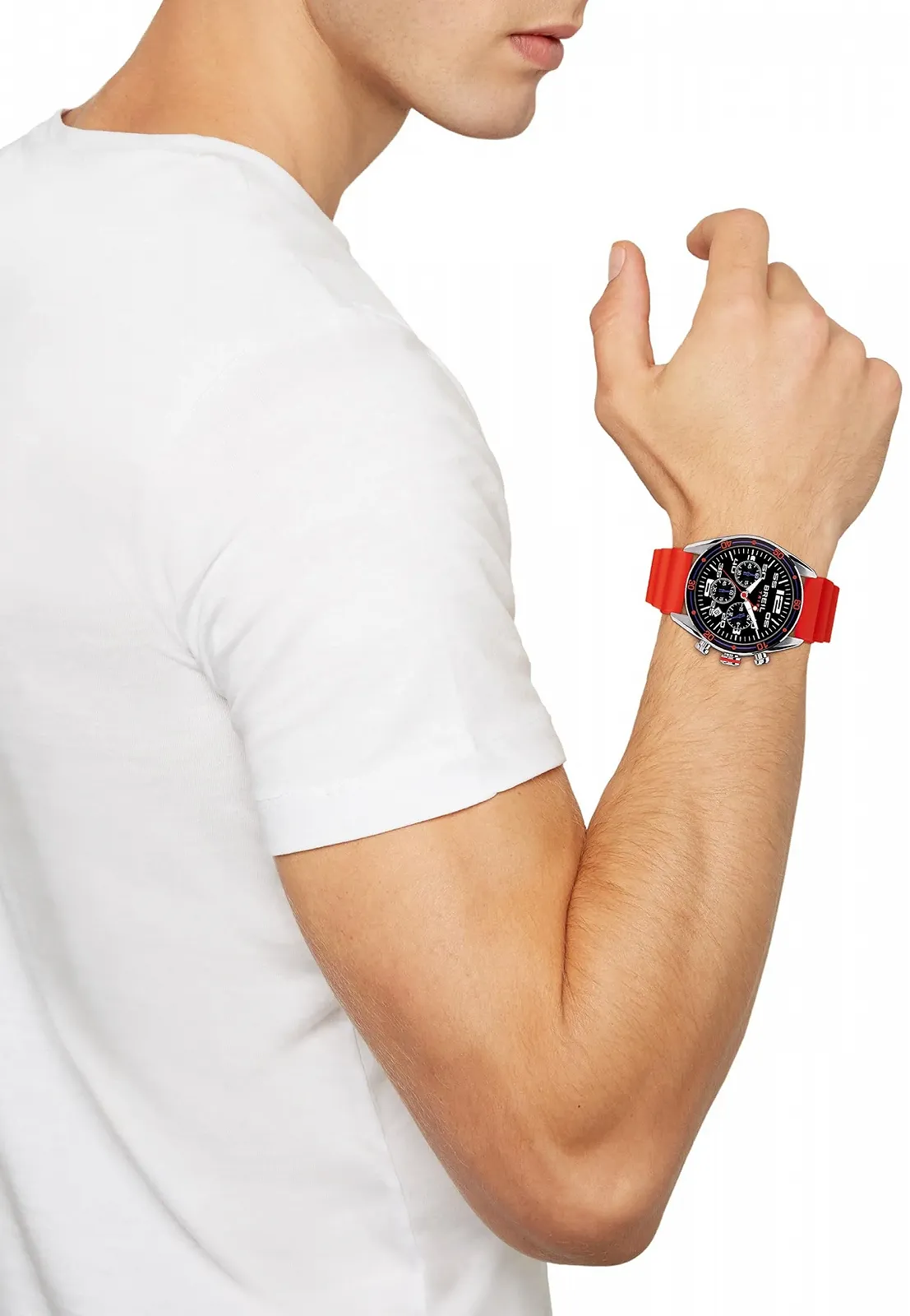 Годинник Breil Score Chrono Quartz EW0756 Чорний циферблат, Світло-блакитний силіконовий ремінець, фото №4 Годинник Breil Score Chrono Quartz EW0756 Чорний циферблат, Світло-блакитний силіконовий ремінець, фото №4