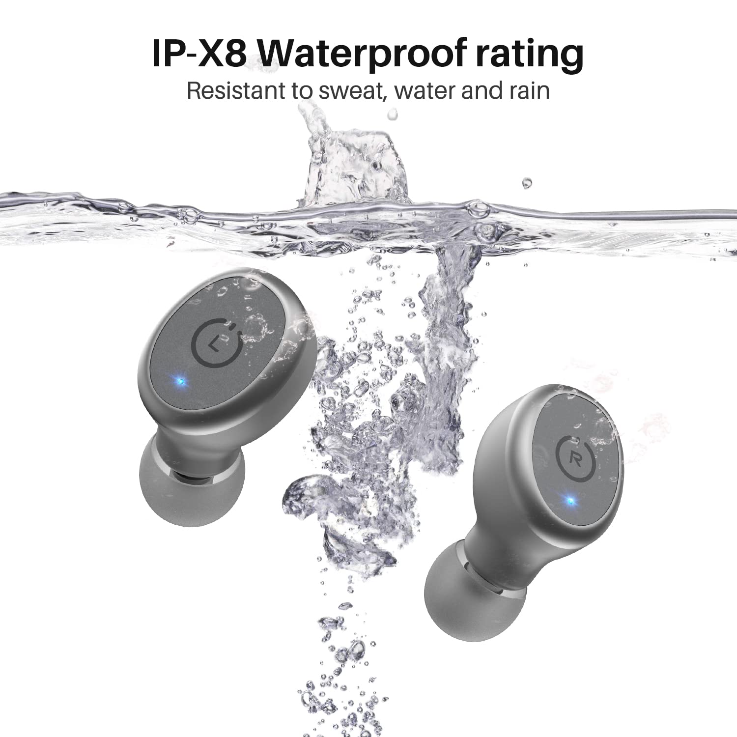 Вкладыши TOZO T10 TWS Bluetooth 5.0 IPX8 Беспроводная зарядная станция серые, фото №5