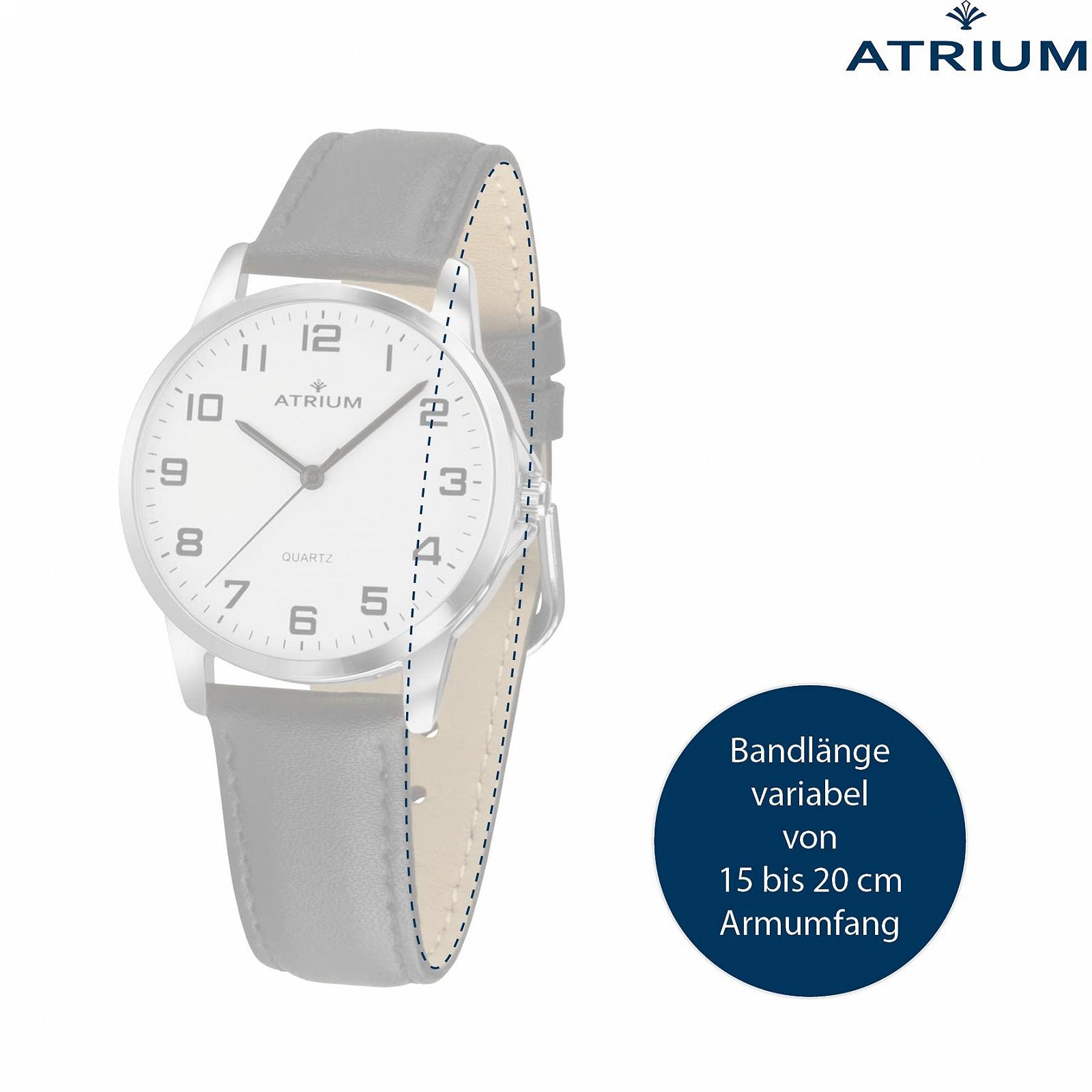 Женские часы Atrium Ultra Clear Silver Quartz 3 Bar, черный ремешок, фото №2