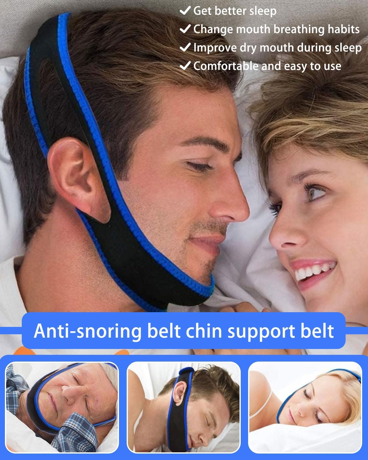 Ремешок на подбородок против храпа Регулируемый Эффективный, фото №6