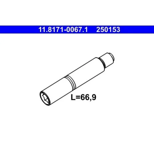 Направляющий болт тормозного суппорта ATE 11.8171-0067.1 BMW MERCEDES-BENZ SEAT VOLVO, фото №1