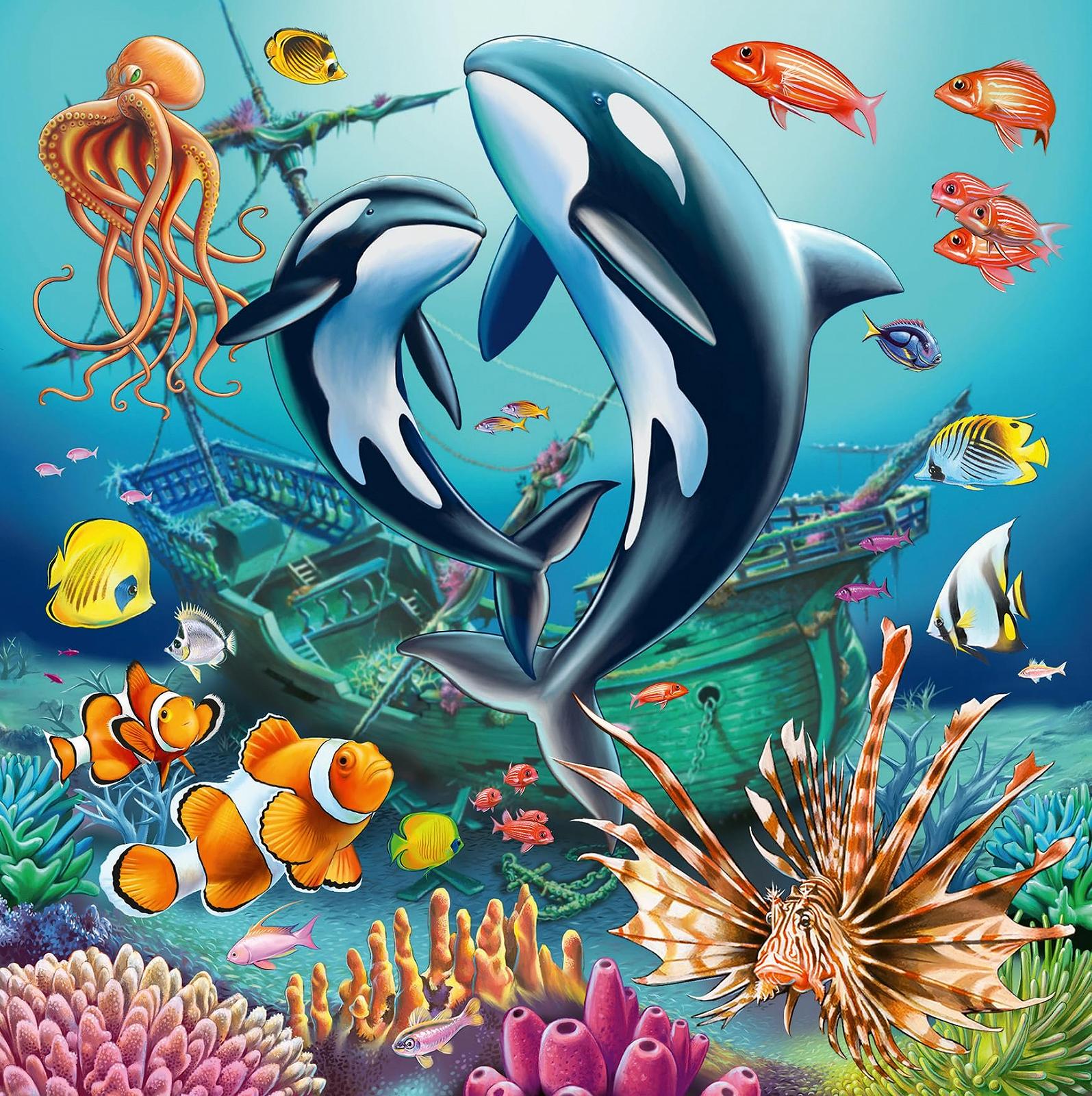 Дитячий пазл Ravensburger Enchanting Underwater World 12000859 3 x 49 деталей від 5 років, фото №3