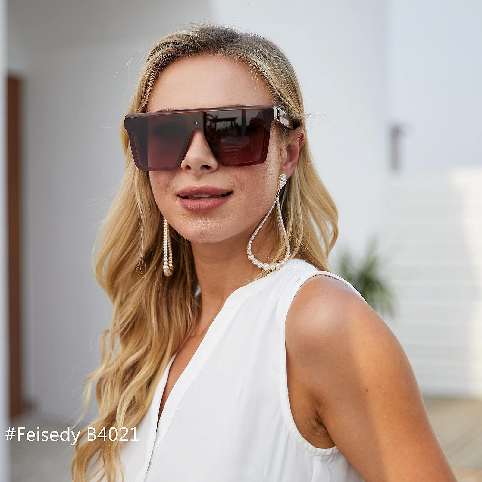 Сонцезахисні окуляри FEISEDY Квадратні Великі для чоловіків та жінок XXL B4021, фото №6