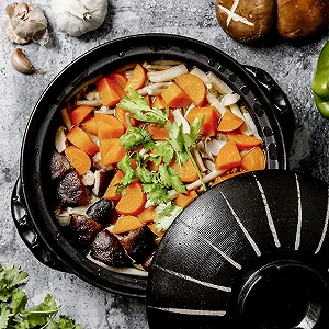 Кастрюля керамическая Donabe 0.9 л с крышкой японская из глазурованной керамики synthetic.ua - Фото 1