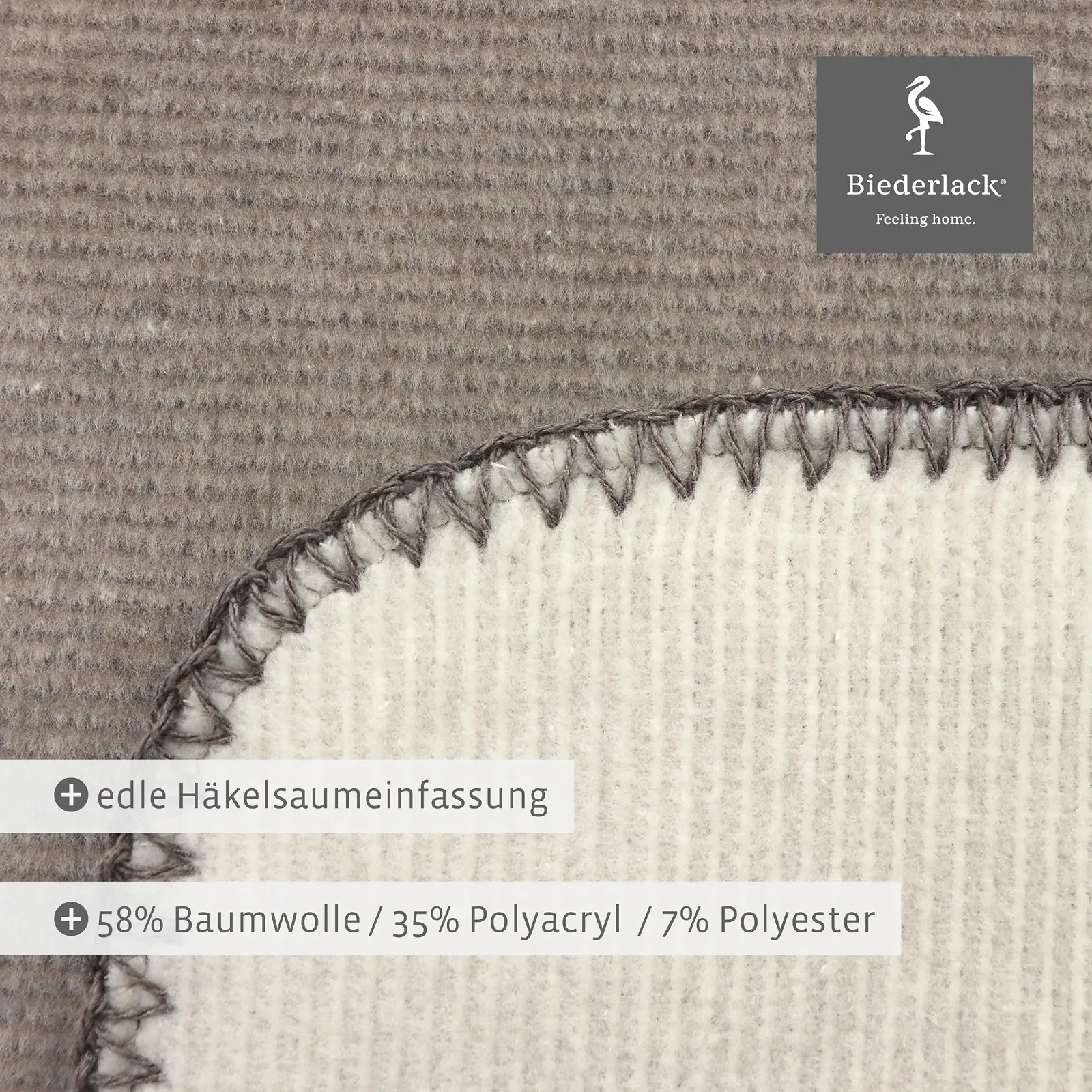 Покрывало Biederlack Velvety soft двойной вид Сделано в Германии Oeko-Tex сертифицировано двухстороннее хлопок и Dralon® 150 x 200 см, фото №6