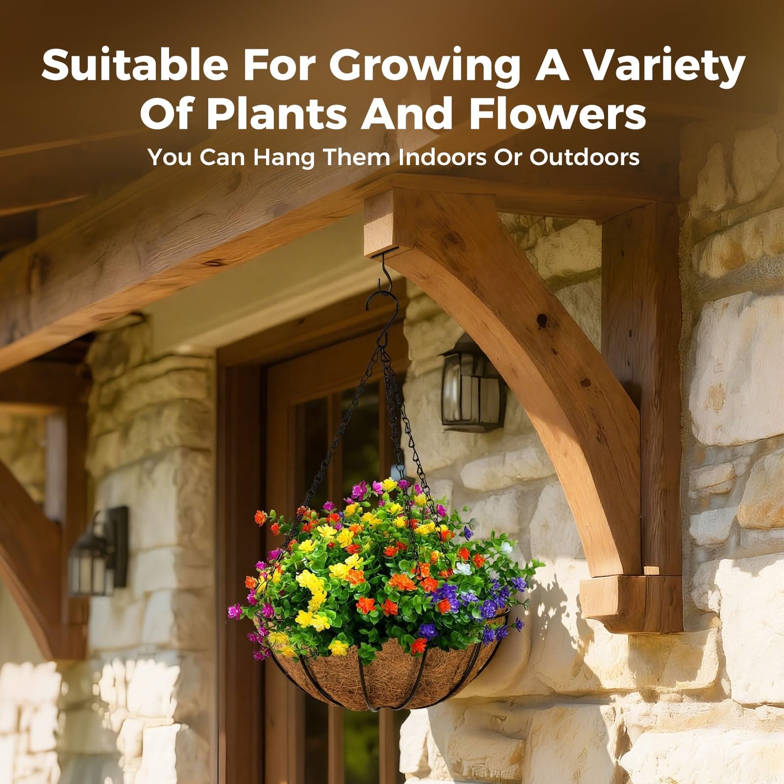 Набір підвісних квіткових горщиків Bamworld 4 шт. 12 дюймів з кокосовим вкладишем, фото №4 Набір підвісних квіткових горщиків Bamworld 4 шт. 12 дюймів з кокосовим вкладишем, фото №4