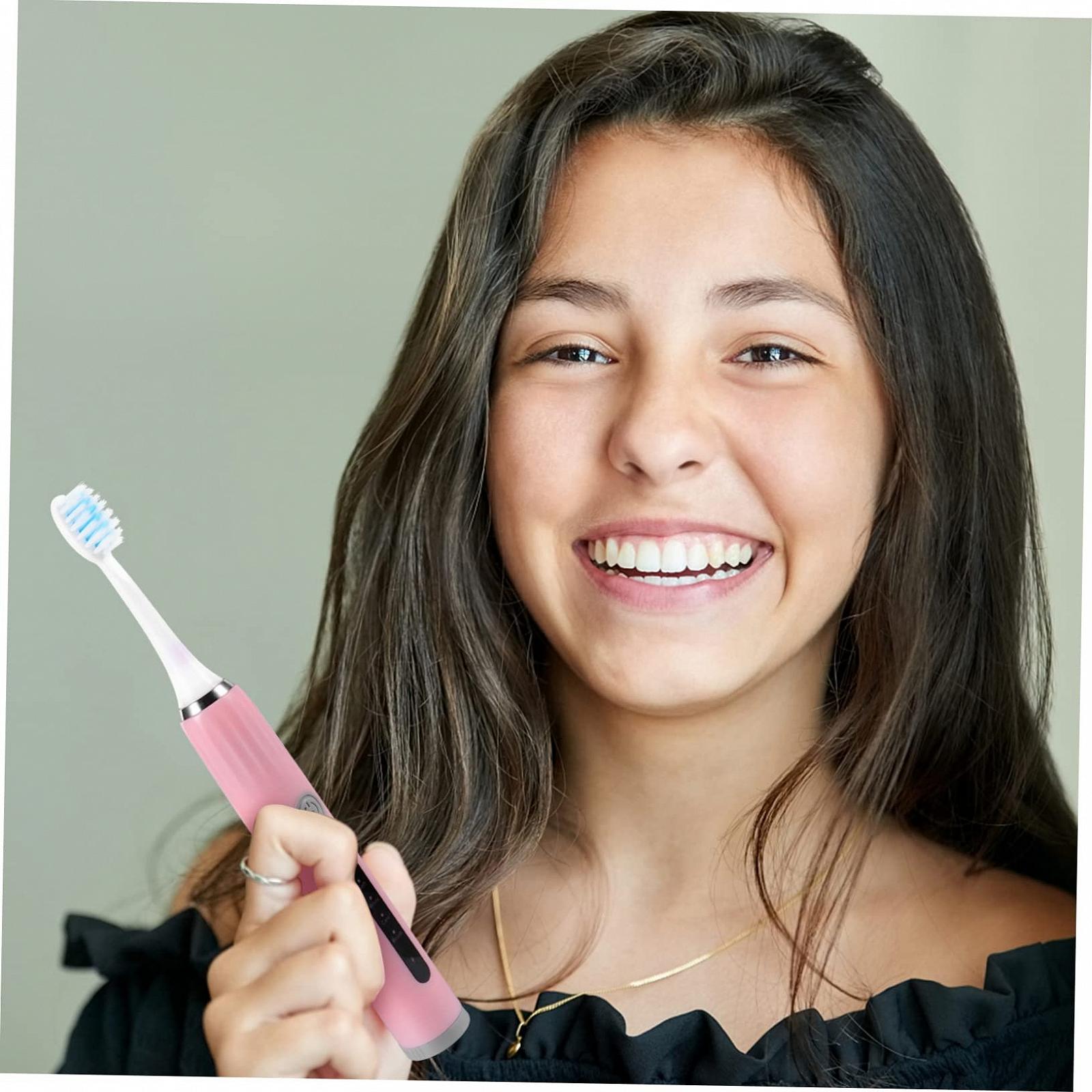 Електрична зубна щітка Gatuida для дорослих та дітей 5 насадок ABS, фото №6