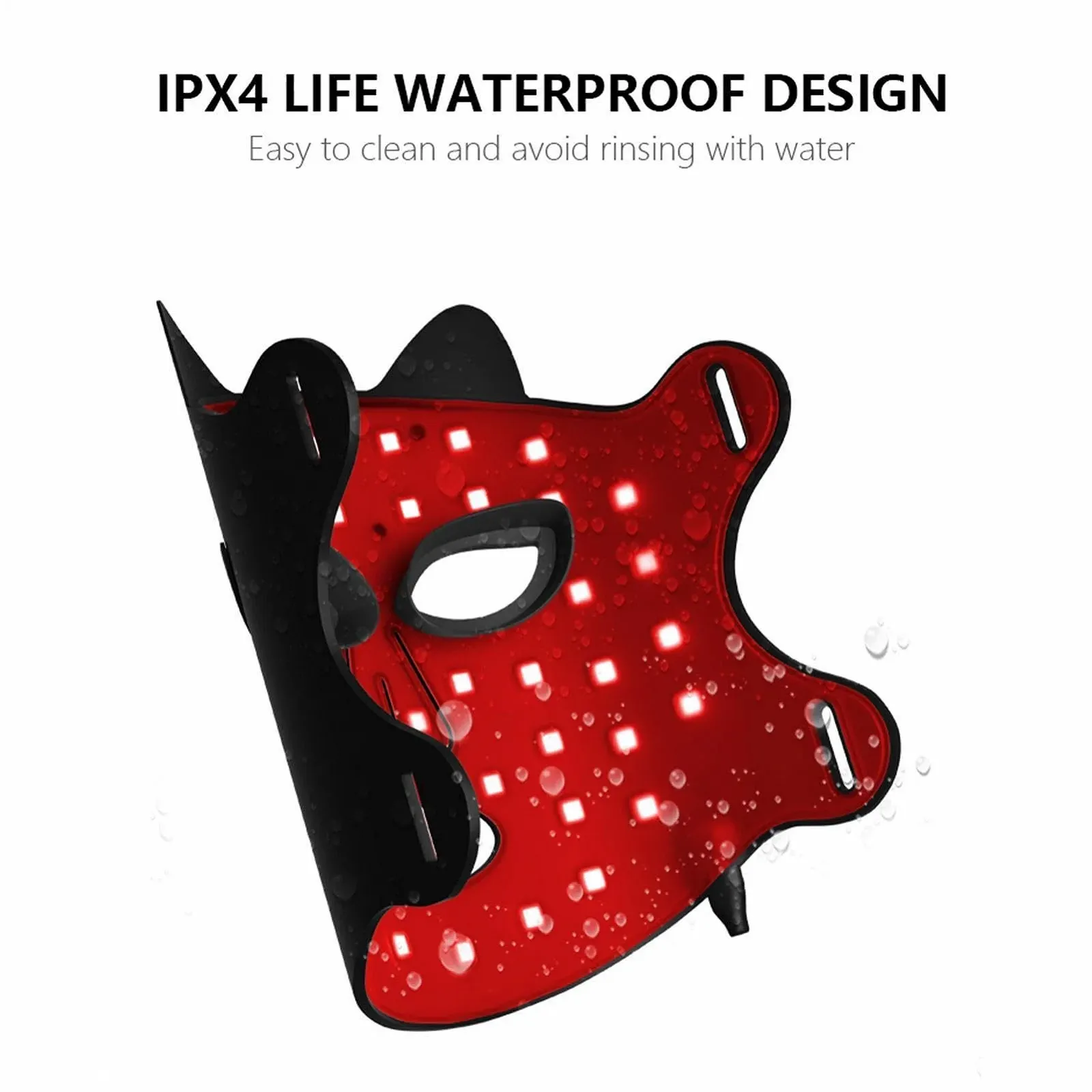 LED Маска для догляду за шкірою обличчя з червоним світлом, 3 рівні швидкості - Легкий догляд за шкірою, 4 кольори, 192 світлодіодні лампи, фото №7