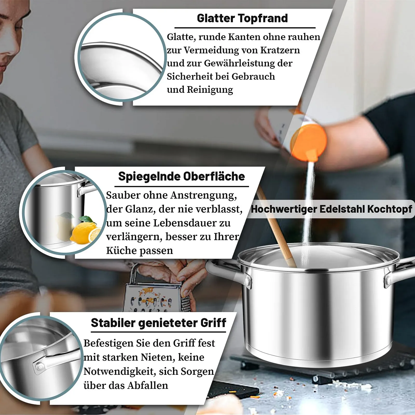 Кастрюля TEAMFAR Series, 26 см, фото №4