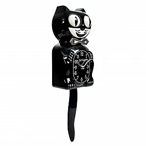Годинник Kit Cat Retro кухонний 40 см Black synthetic.ua - Фото 1
