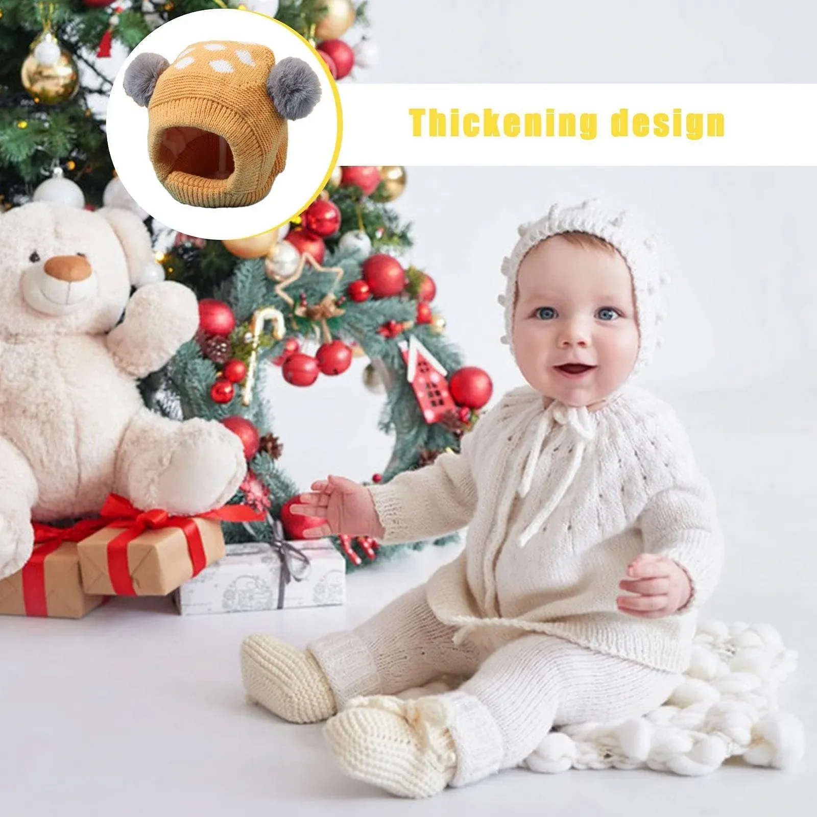 Тепла шапка з вушками N Cute жовта, фото №2 Тепла шапка з вушками N Cute жовта, фото №2