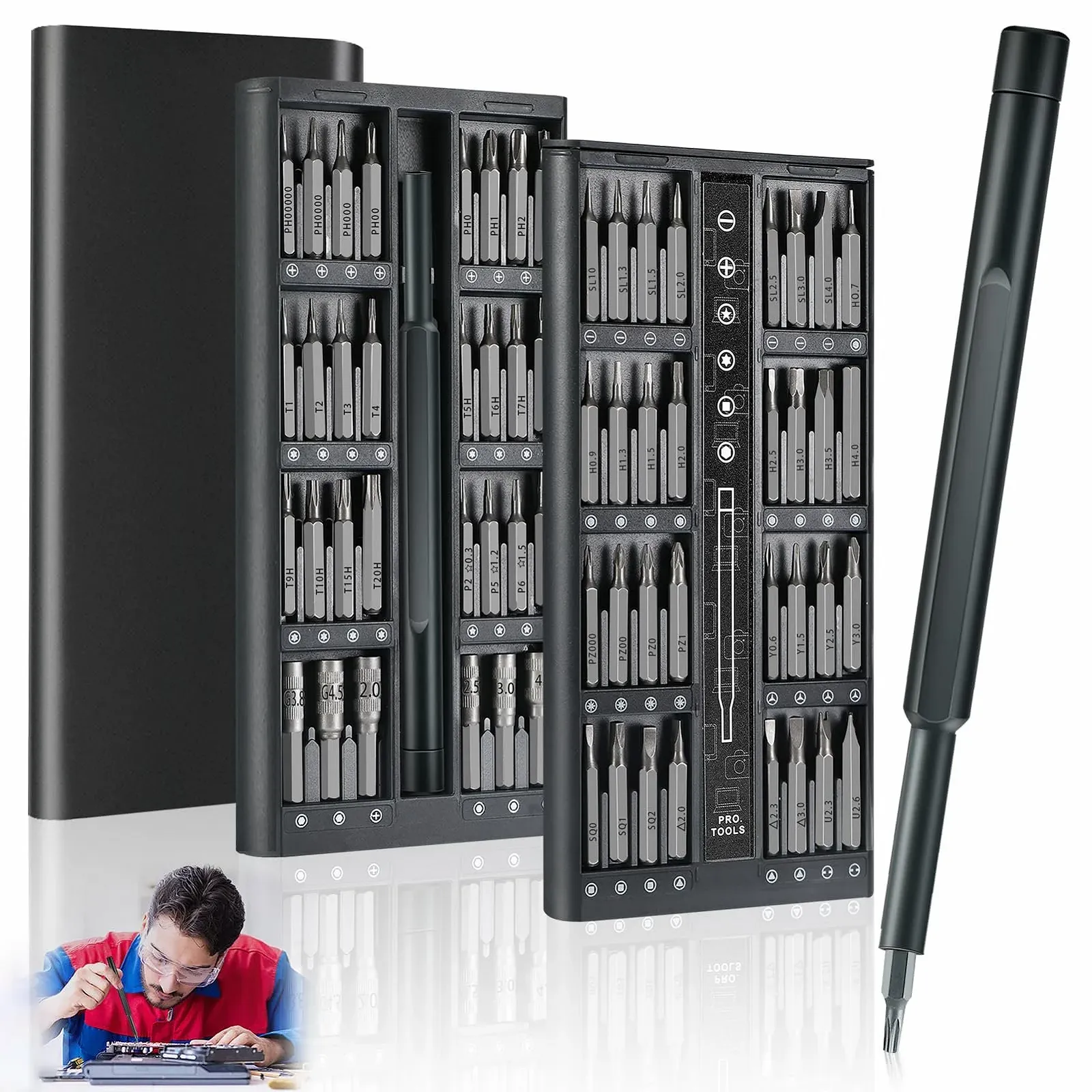 Електрична прецизійна викрутка 63-в-1 для електроніки та ноутбуків, фото №1