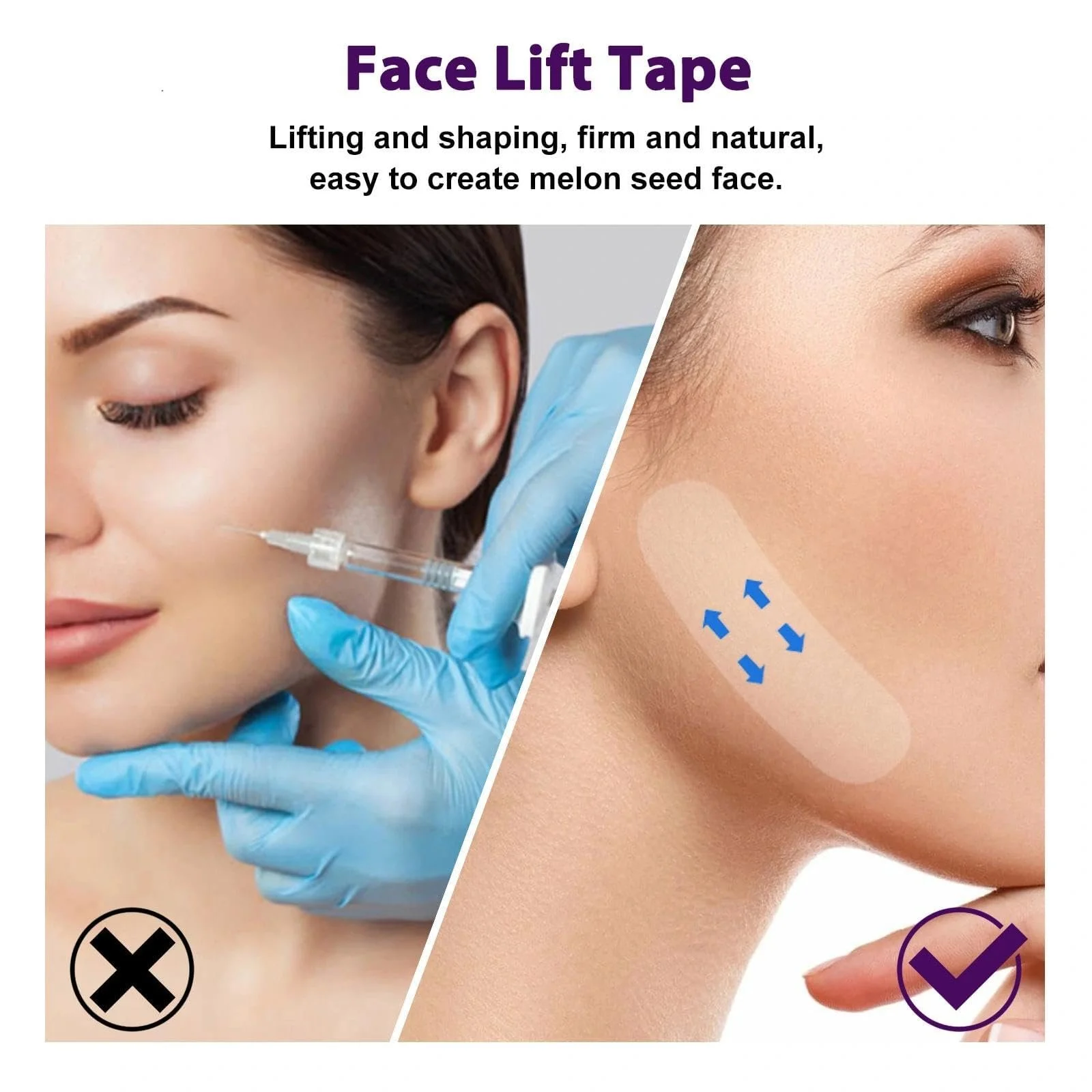 Стрічка для підтяжки обличчя Невидима V Edge, 60 шт, фото №4