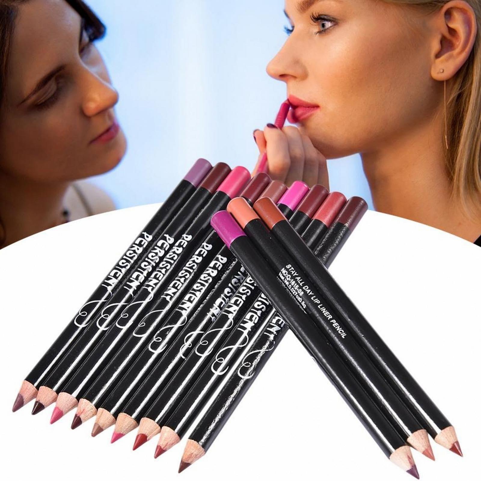 Набір олівців для губ Velvety Nude, 12 водостійких олівців для губ, матовий набір олівців для губ, набір для макіяжу блиску для губ, 12 штук, фото №5