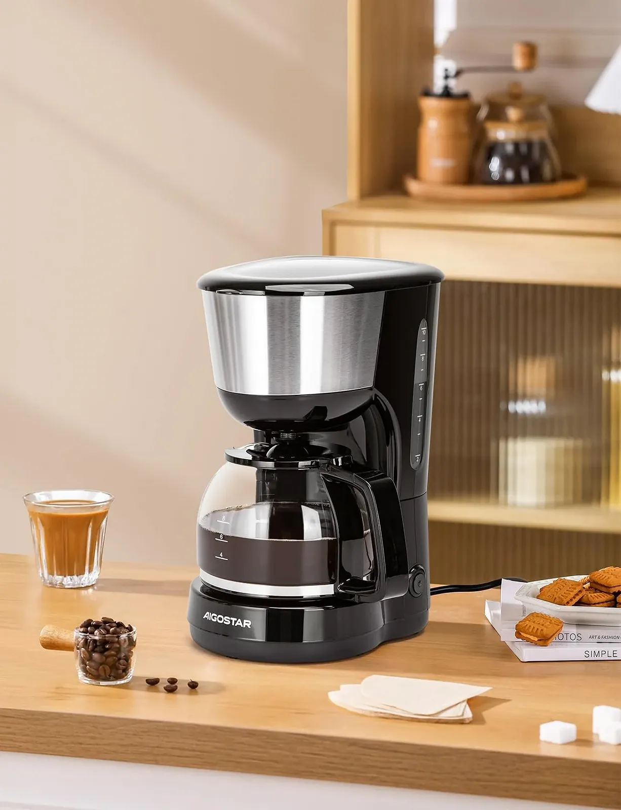 Фильтр-кофеварка Aigostar 1000 Вт 1.25 л Черный, фото №8