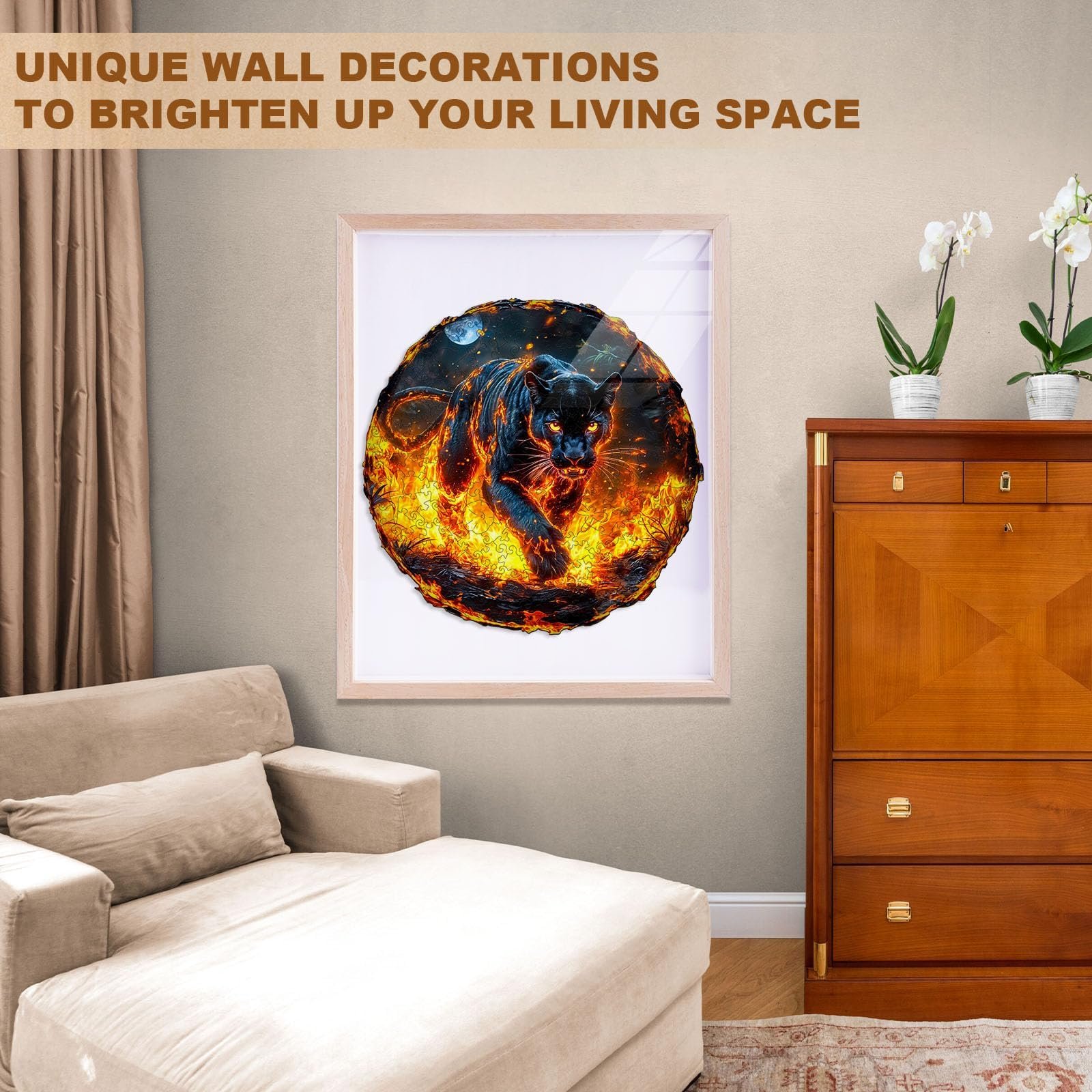 Пазл дерев'яний SECOGM Flame Panther фігурний 100 деталей 21,5 х 21,5 см у подарунковій коробці, фото №5 Пазл дерев'яний SECOGM Flame Panther фігурний 100 деталей 21,5 х 21,5 см у подарунковій коробці, фото №5