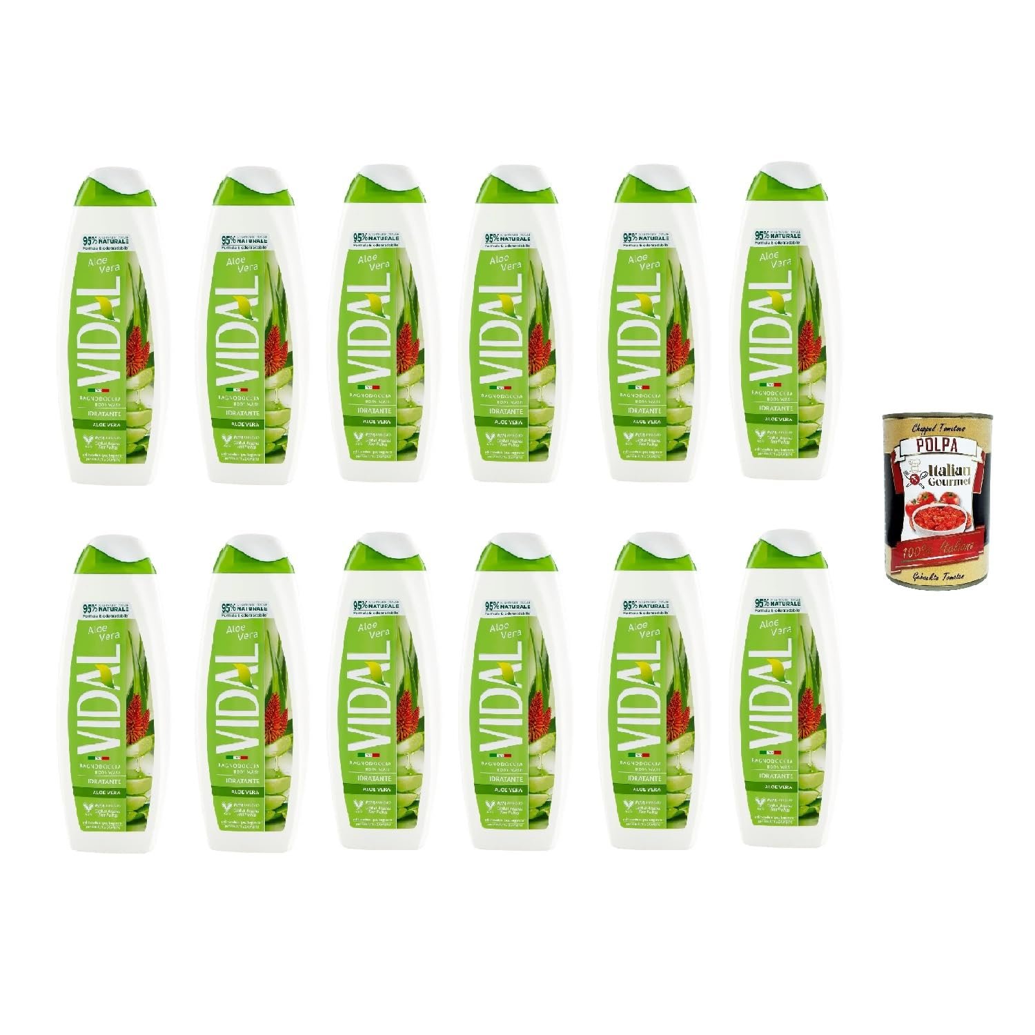 Гель для душу Vidal Aloe Vera 12 x 500 мл + томатна пульпа Italian Gourmet 400 г., фото №1