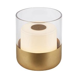 Настольная лампа BRILONER Mini LED беспроводная стеклянная сенсорная диммируемая 9 x 10 см Золотистая - Фото 1