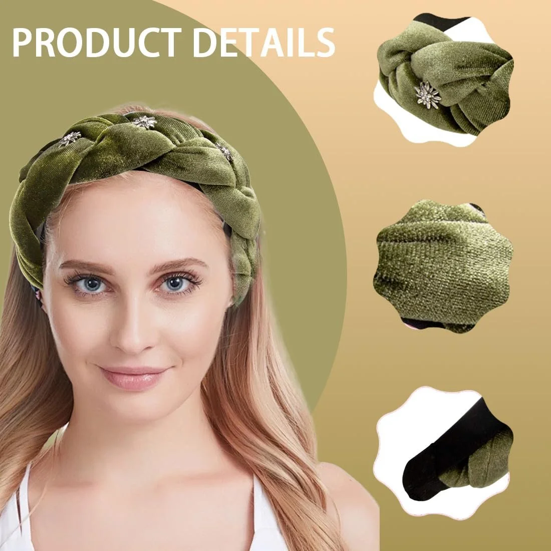 Обруч Костюмний Плетений з Едельвейсом, фото №2