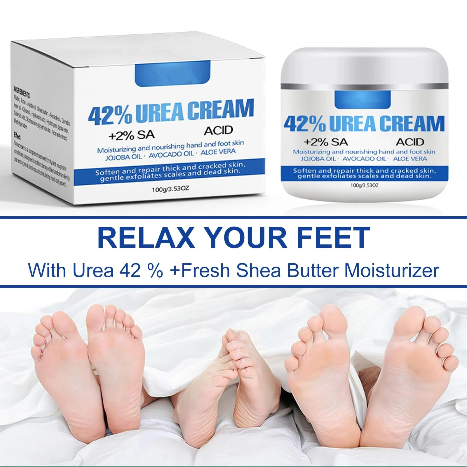 Крем для ног Urea 42% для потрескавшихся пяток и сухой кожи Глубокое увлажнение, фото №2