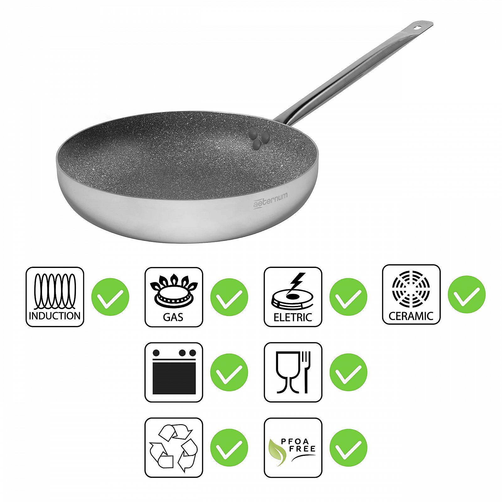 Сковорідка Aeternum G.FAMIGLIA Deluxe 36 см Алюміній Сріблястий, фото №4