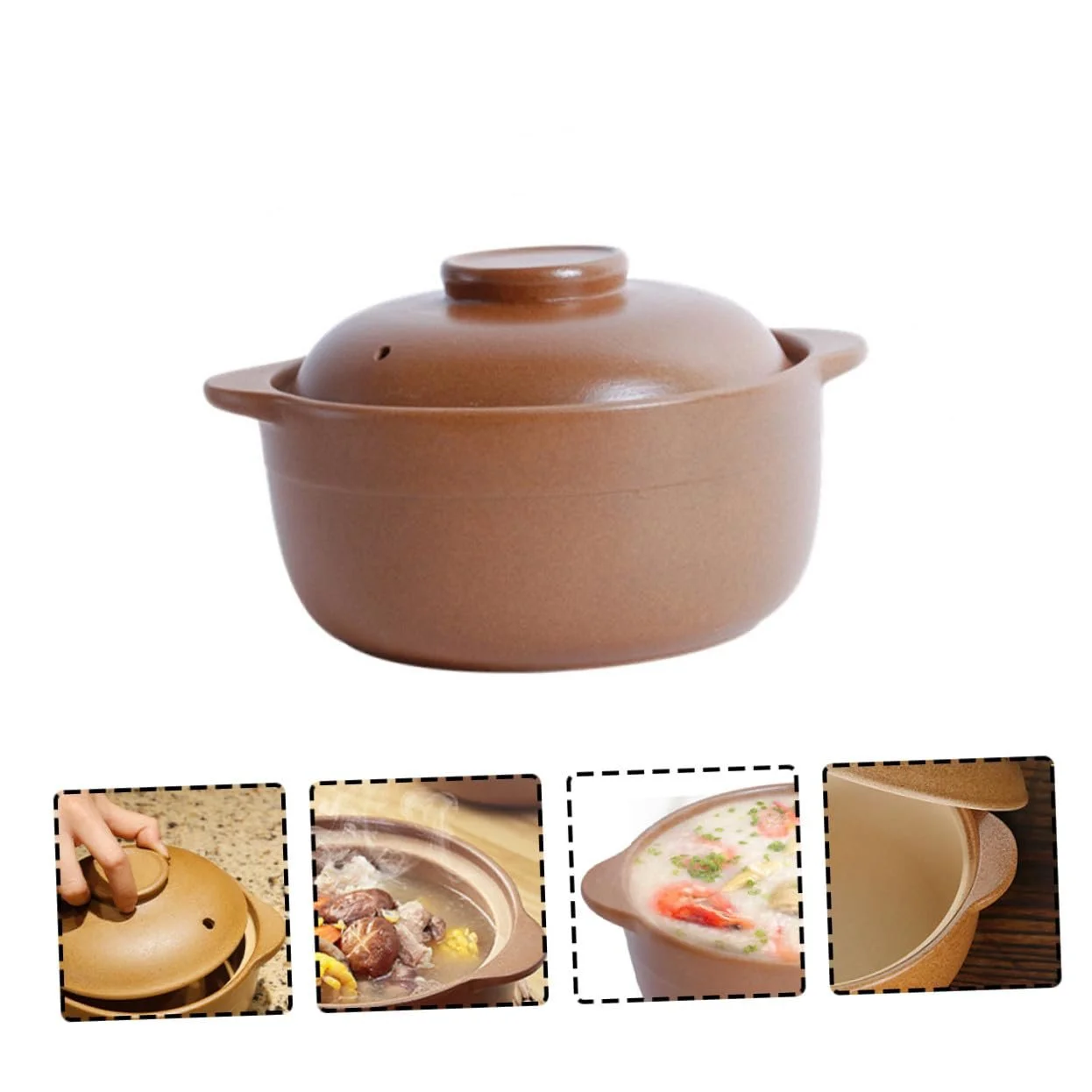 Кастрюля керамическая с крышкой энергосберегающая термостойкая, фото №3