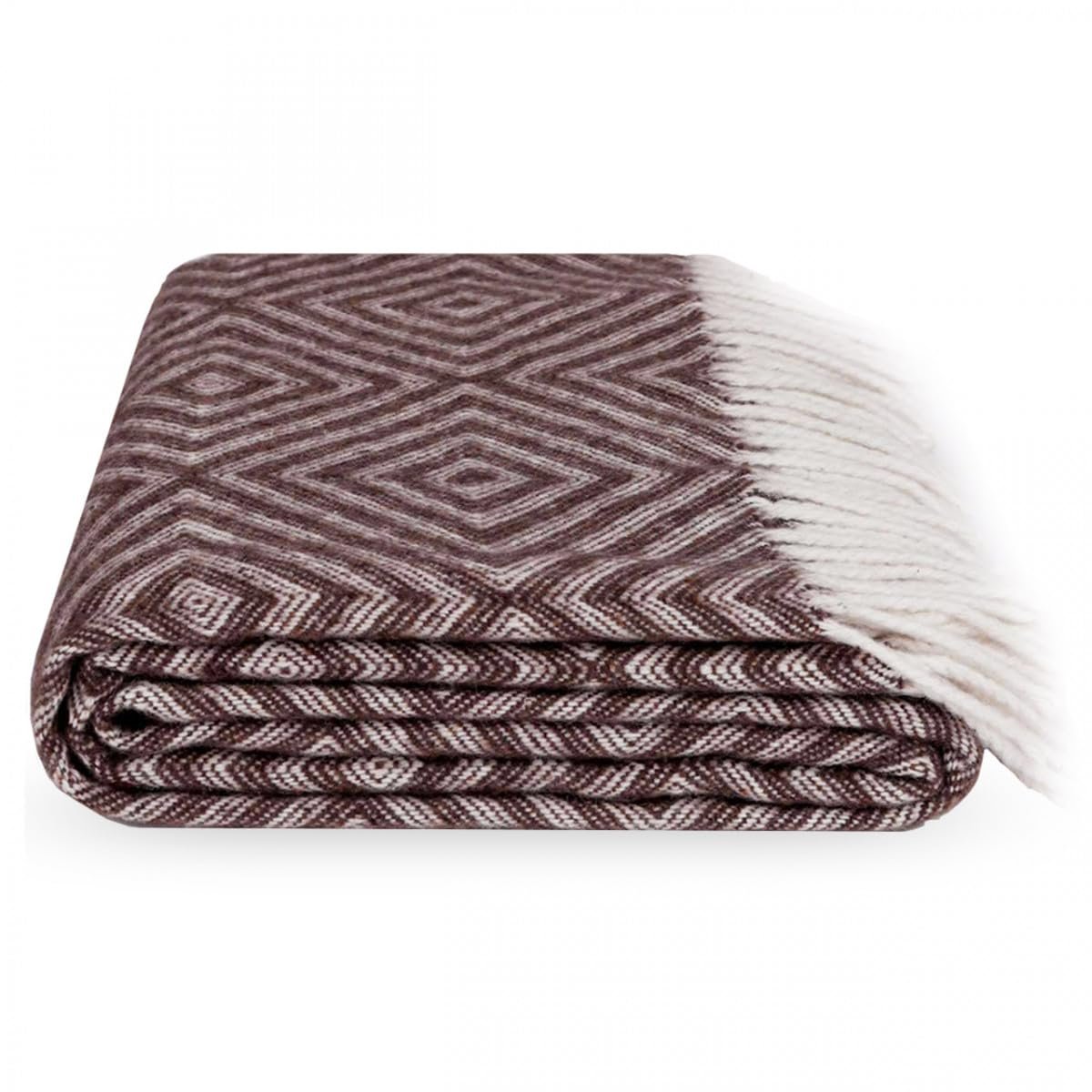 Плед Lanavitta Напіввовняний "Romb", Покривало на ліжко, Плед на диван, Коричневий, фото №1