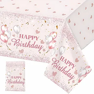 Скатертина 137 x 274 см пластикова багаторазова водонепроникна Pink Balloons - Фото 1