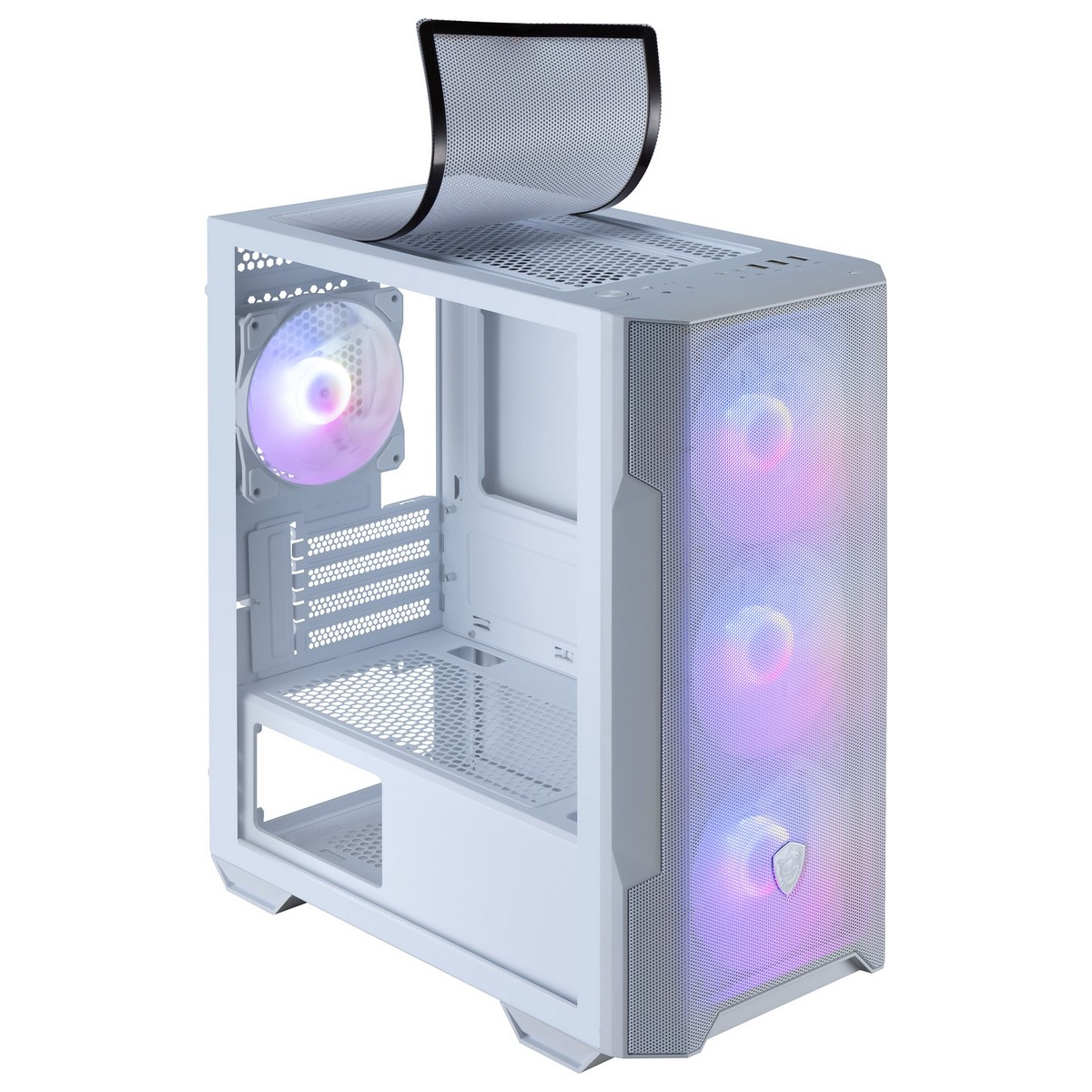 Корпус MSI MAG Forge M100R / без БЖ / Mini Tower / Micro-ATX / 4x120mm ARGB Fans / Tempered Glass / Білий, фото №5