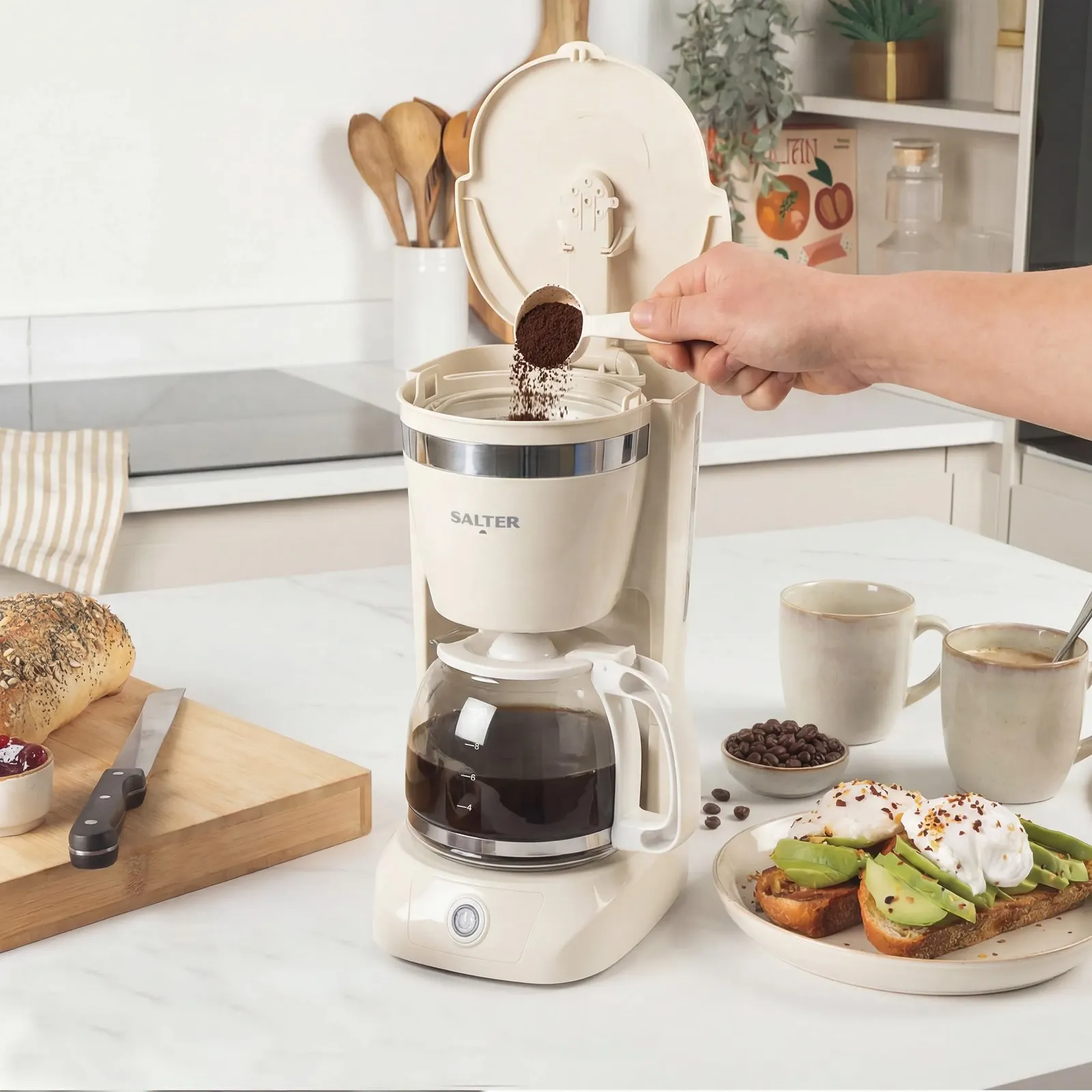 Фильтровая кофеварка Salter Retro 1.25 л 800 Вт Кремовая, фото №4