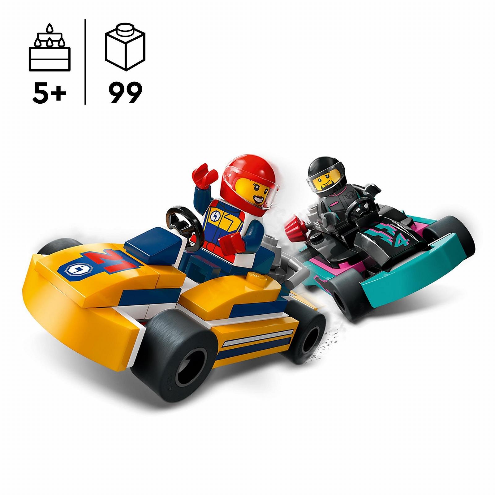 Конструктор LEGO City 60400 Го-карти з гонщиками 2 гоночних автомобілі, фото №2