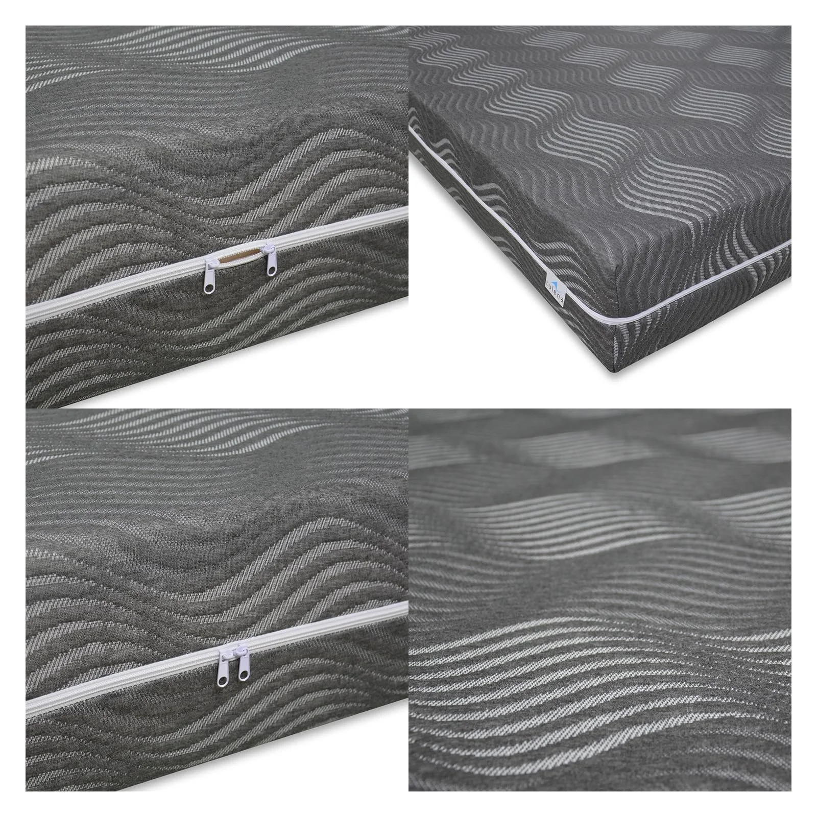 Чехол для матраса TULENA 180 x 200 см Антрацит 18 см высотой, вискозный, можно стирать, с застежкой-молнией, фото №7