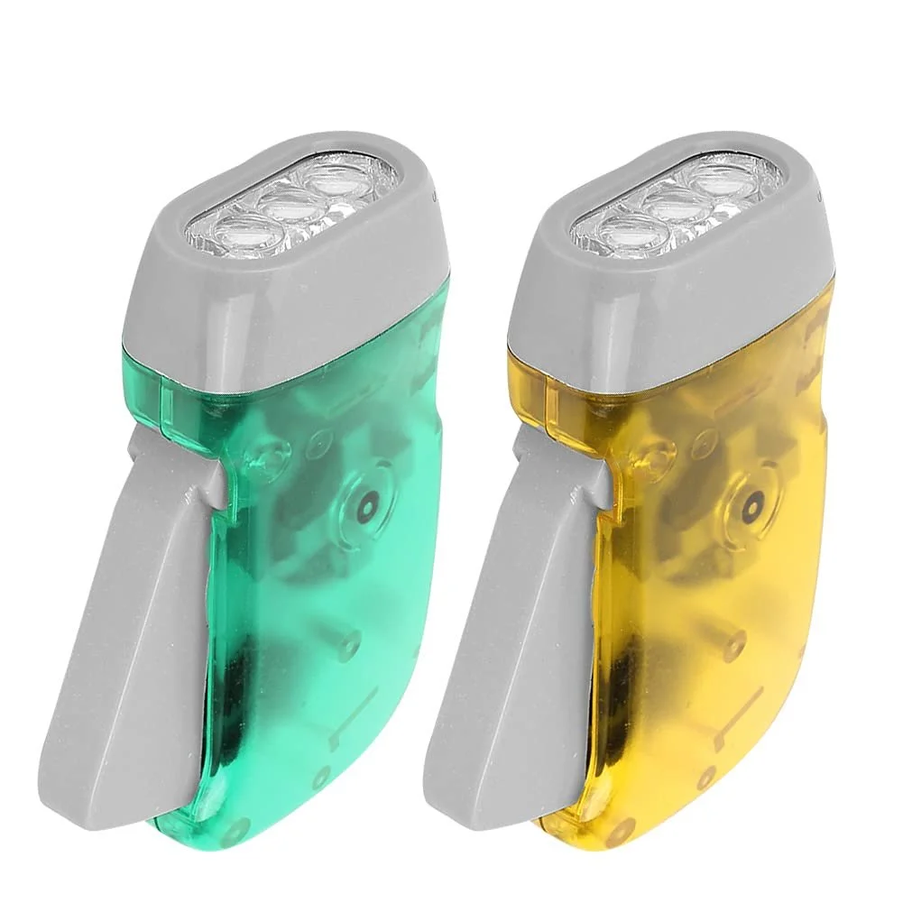 Ручний ліхтарик з ручним приводом Mini, ABS матеріал, аварійний , легкий, портативний, світлодіодне джерело світла, висока яскравість, для подорожей Жовтий з зеленим, фото №2