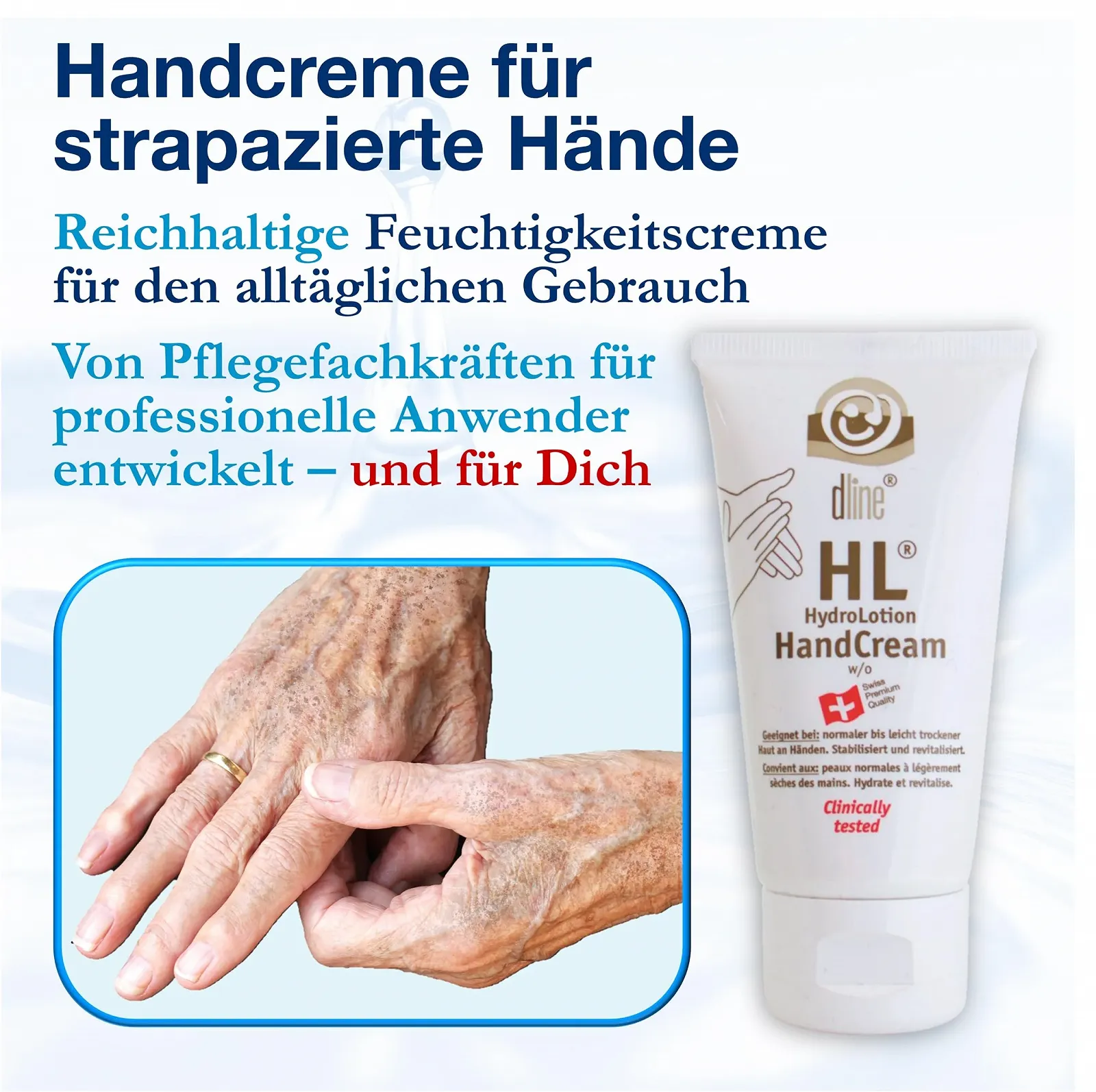 Крем для рук dline HL-Hand Cream для сухої шкіри рук 50 мл з алое вера, гліцерином, сечовиною, гіалуроновою кислотою, мигдалевою олією, фото №2