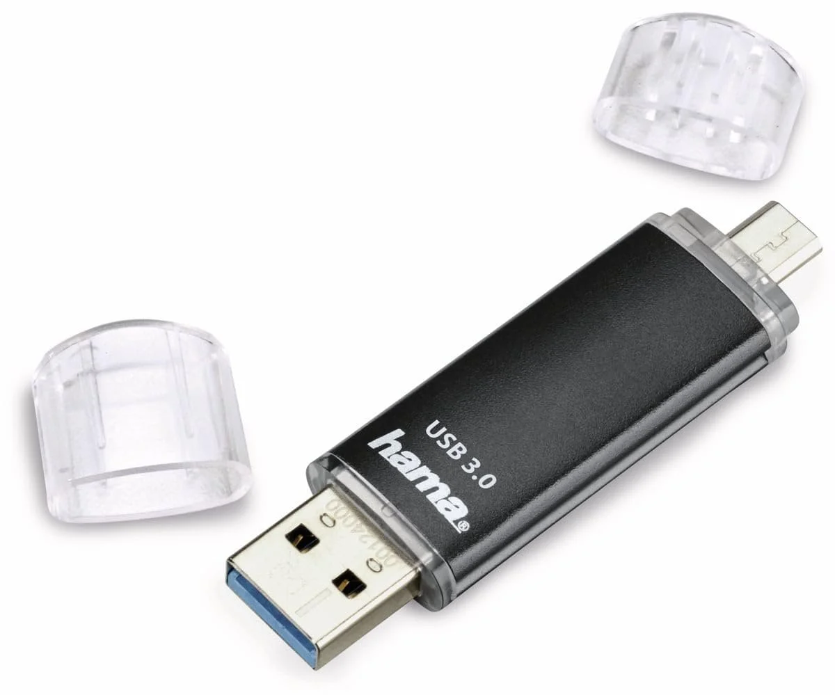 USB-флеш-накопичувач Hama Laeta Twin 16 GB USB 3.2 microUSB OTG 40 MB/s Black, фото №4 USB-флеш-накопичувач Hama Laeta Twin 16 GB USB 3.2 microUSB OTG 40 MB/s Black, фото №4