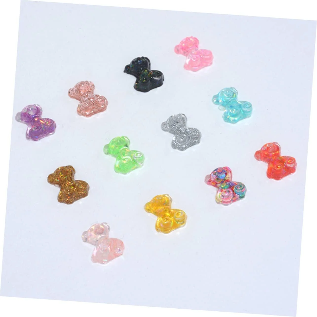 Прикраса для нігтів PLAFOPE, 100 шт, ведмедики з мультфільмів, смола, різнокольорові, фото №9