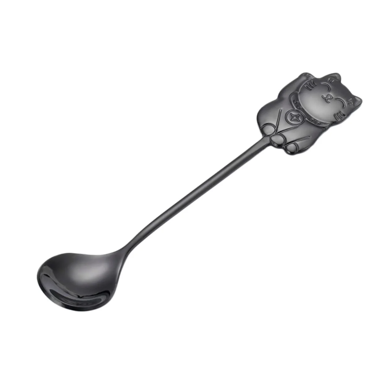 Ложка-мішалка HEMOTON з нержавіючої сталі 304 Lucky Cat, тематика тварин, фото №1 Ложка-мішалка HEMOTON з нержавіючої сталі 304 Lucky Cat, тематика тварин, фото №1
