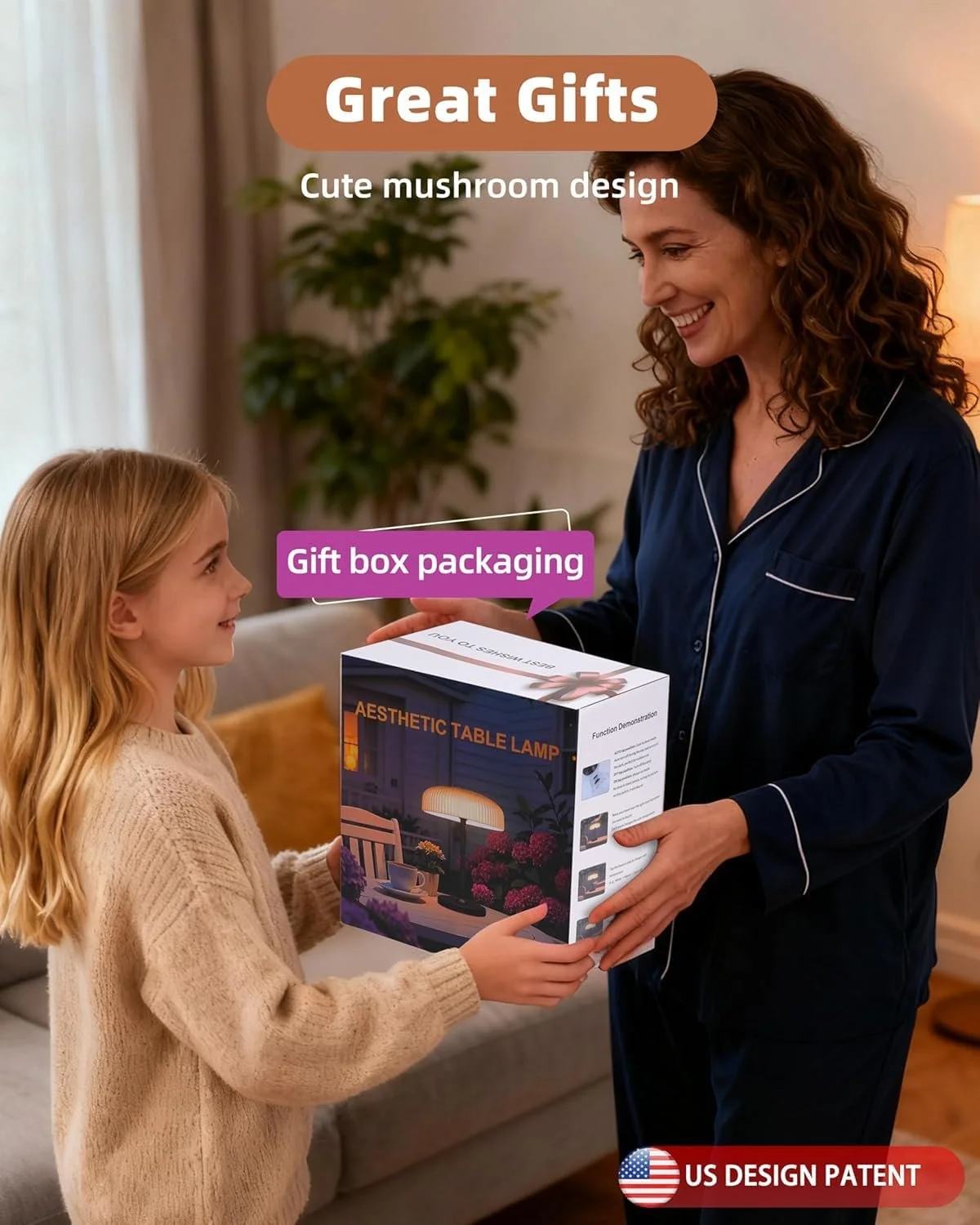 Настільна лампа на сонячній батареї Mushroom акумуляторна USB IP54 димована, фото №10