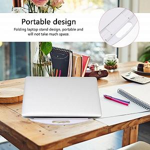 Подставка для ноутбука VANZACK Эргономичная с вращающимся кронштейном и увеличенным рассеиванием тепла Устойчивая компьютерная подставка с высокой грузоподъемностью Регулируемая настольная подставка Белая synthetic.ua - Фото 1