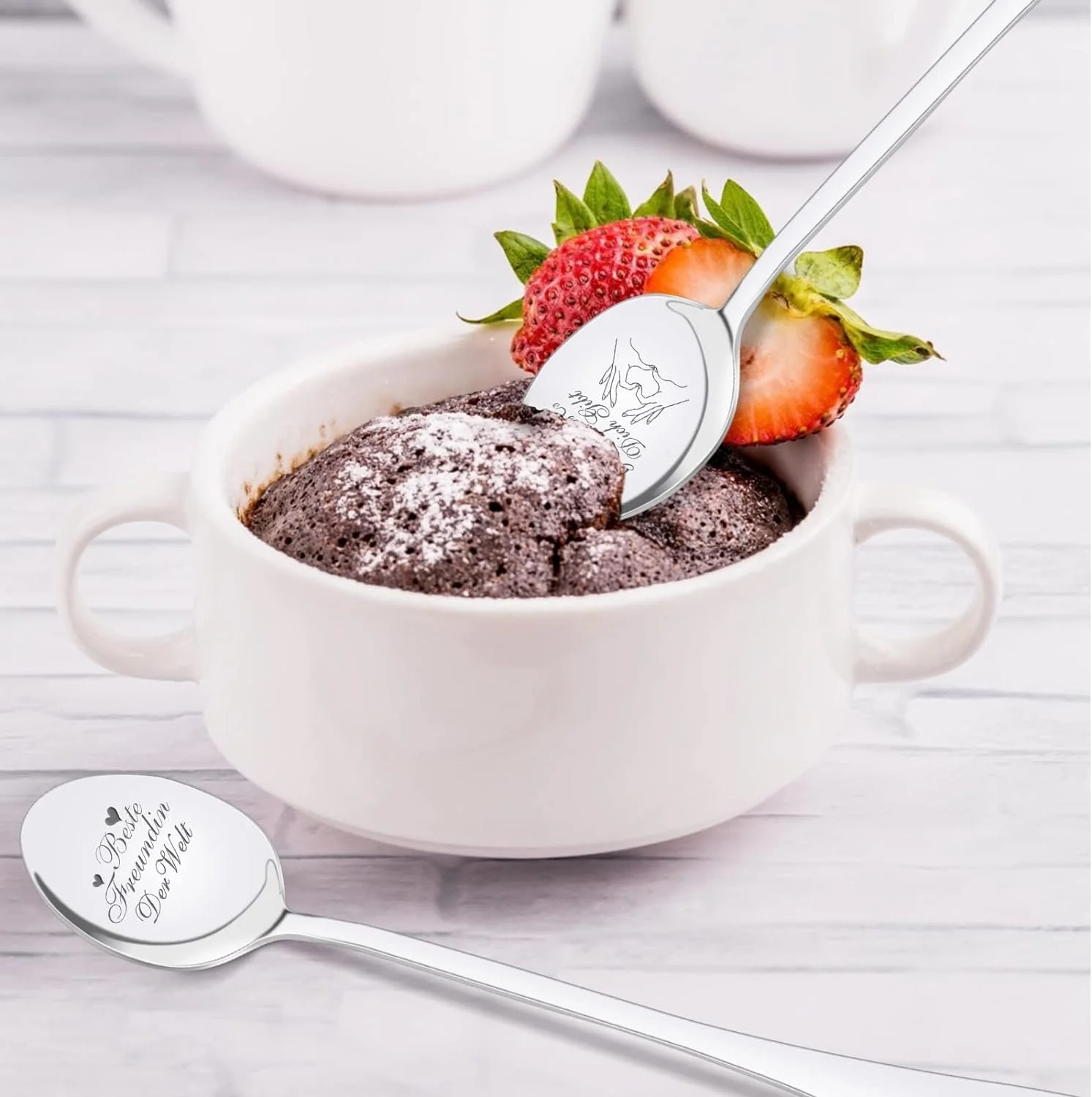 Ложка Кавова з гравіюванням Beste Freundin Der Welt & Danke Dass Es Dich Gibt, фото №4